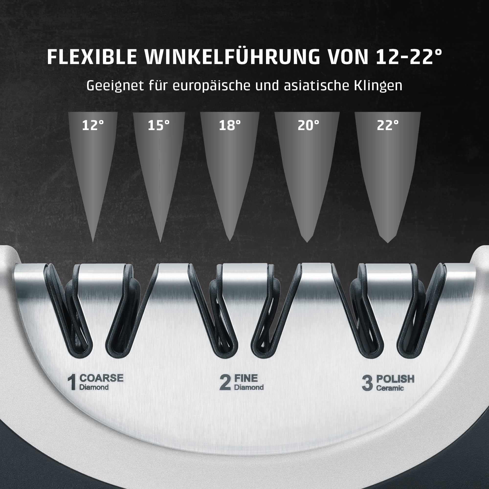 CASO DiamondSharp Messerschärfer elektrisch Diamant 3-Stufen