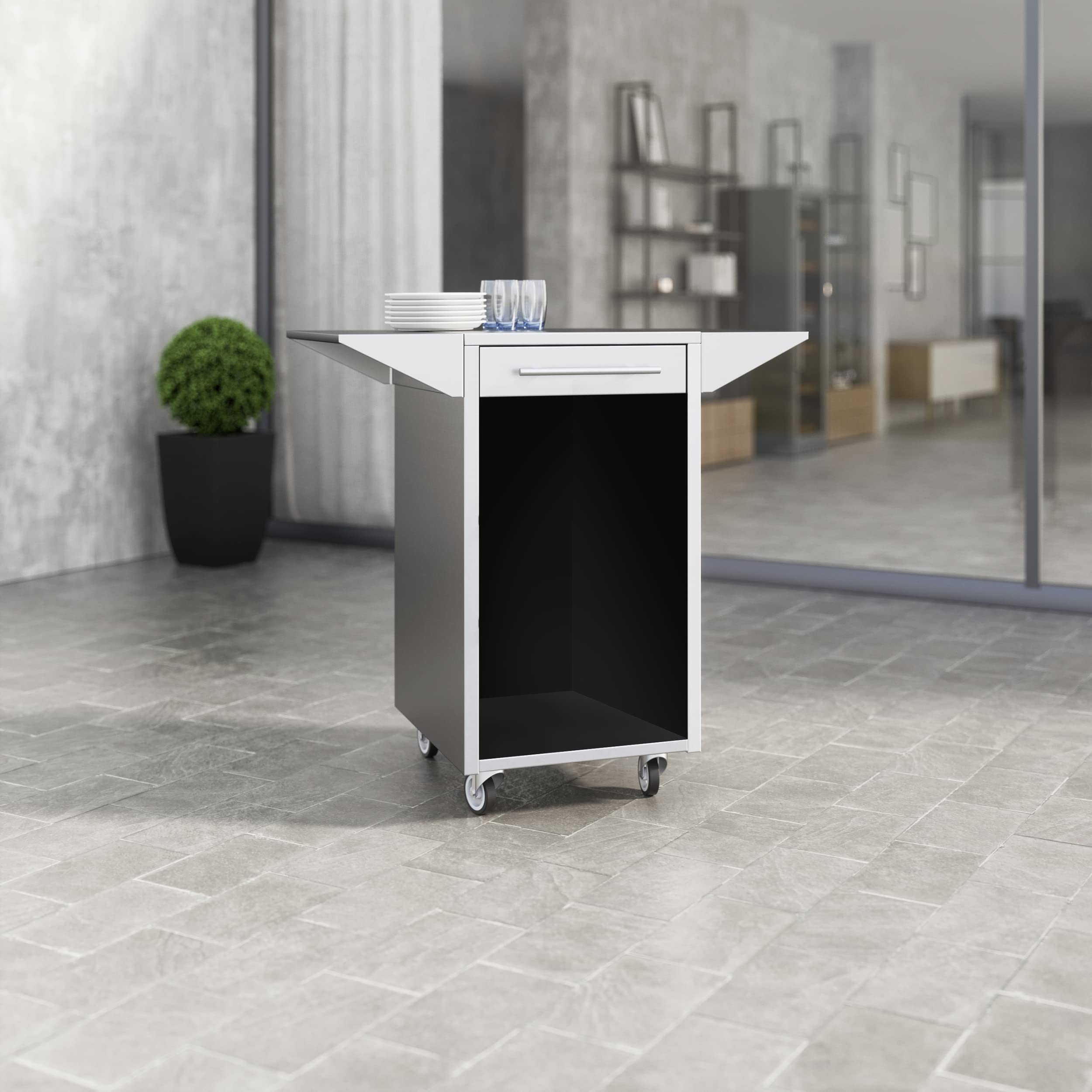 Caso Cooling Umbauschrank Rollwagen Edelstahl für BBQ Cooler