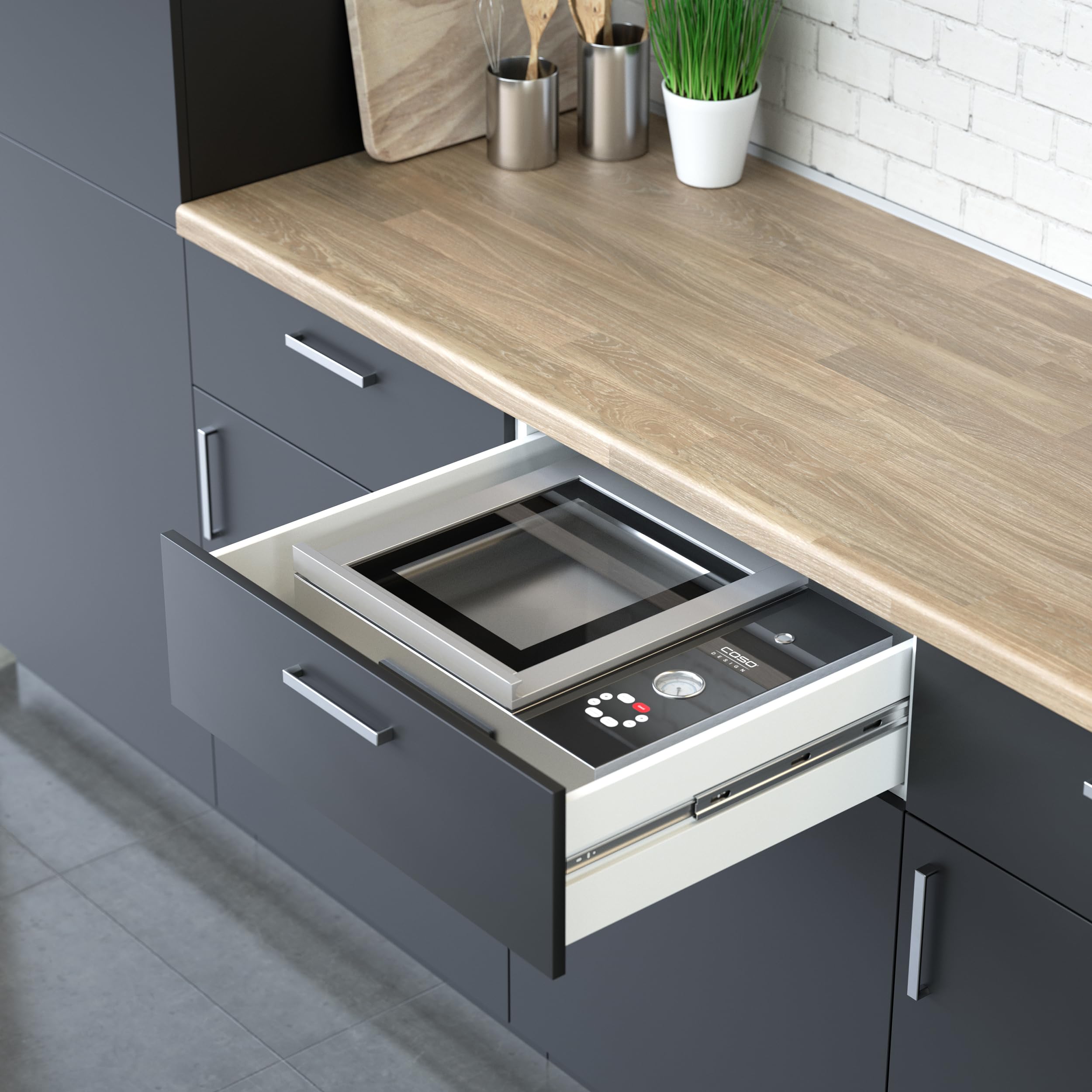CASO VacuChef Slim-Line Kammervakuumierer Edelstahl 8 L
