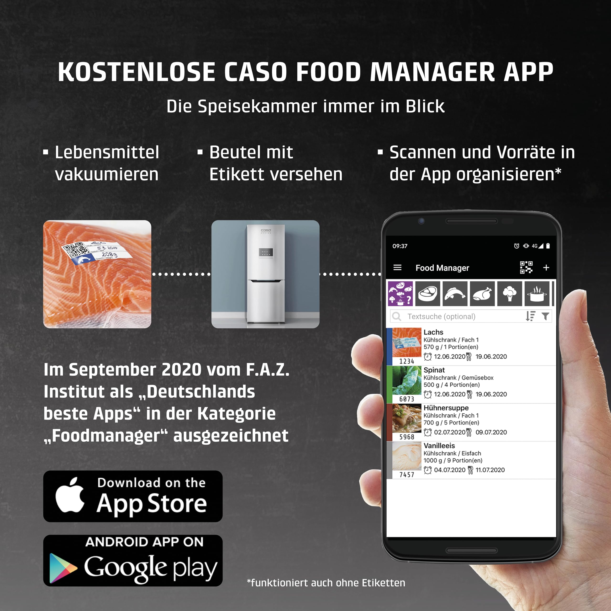 Caso Vacuum & Sous Vide 6 Sterne Folienbeutel 20x30cm 50St BPA-frei