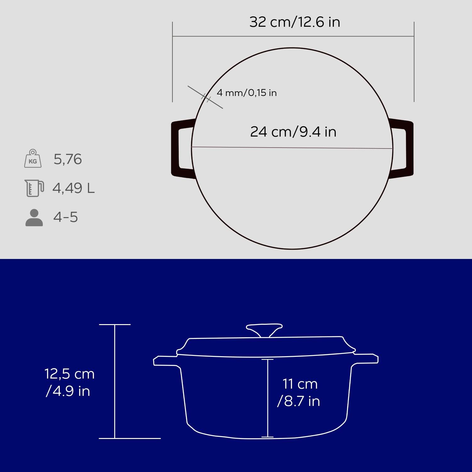 Lava Signature Series LVYTC24K2B Bräter 4,5 L Blau emailliert