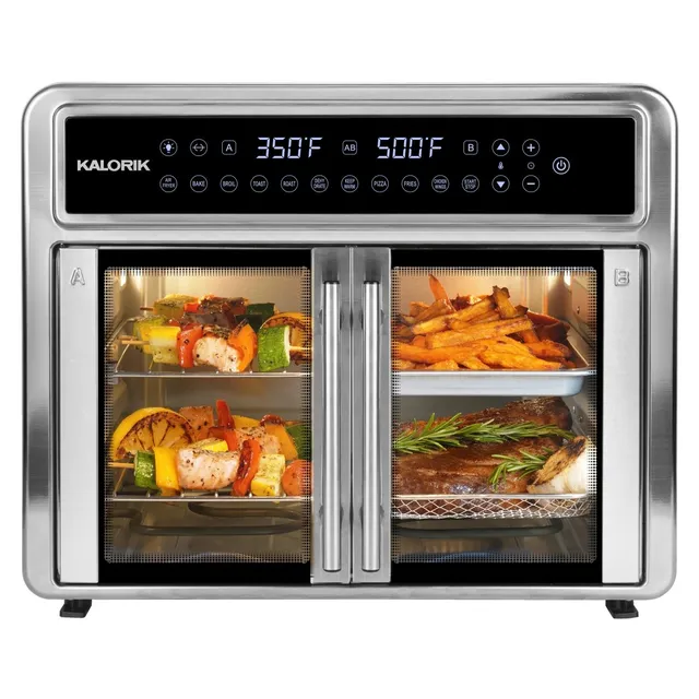Kalorik MAXX Flex Trio Heißluftfritteuse 26 QT Doppel-Ofen