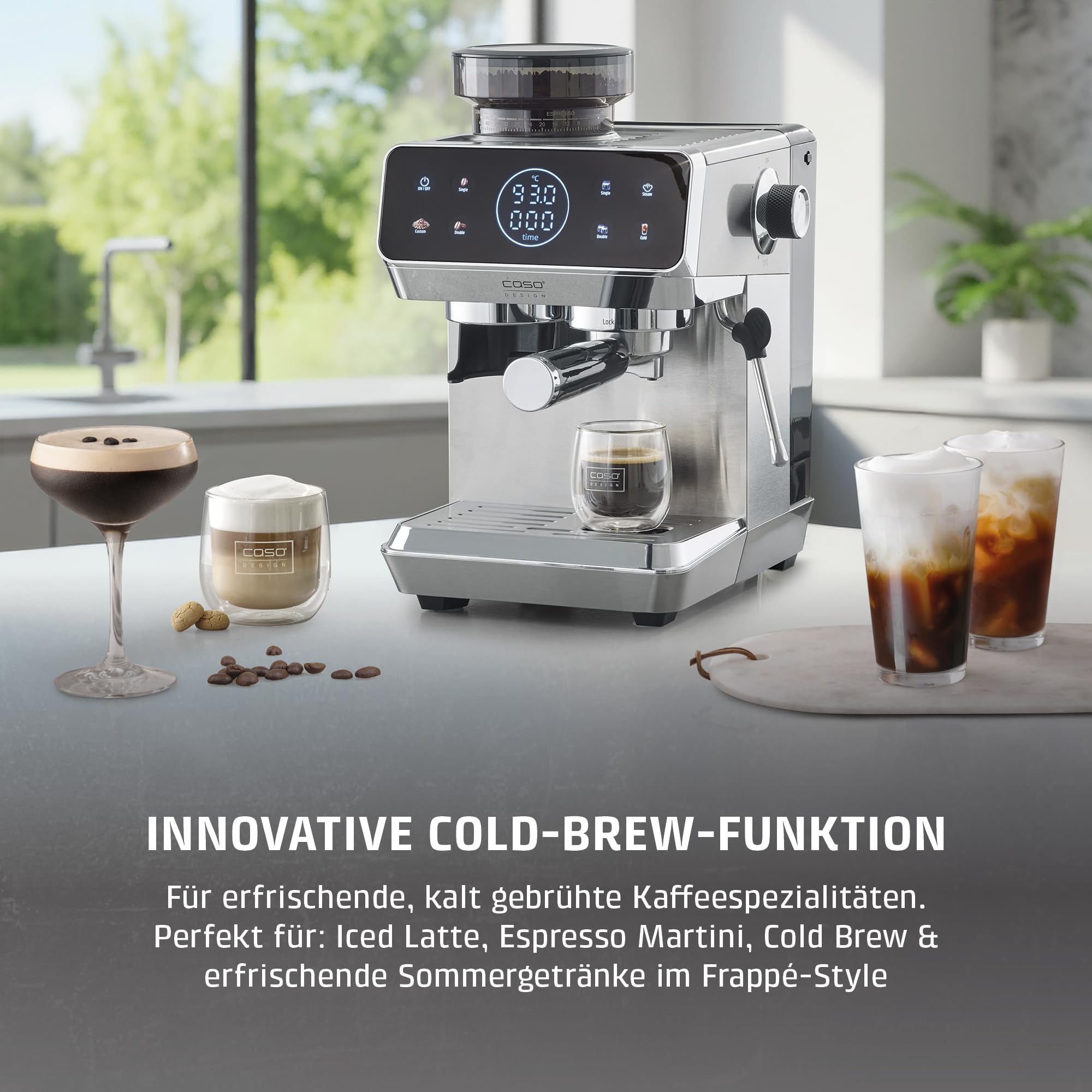 Caso EspressoGourmet & Grind Siebträgermaschine 20 Bar 1,8 L