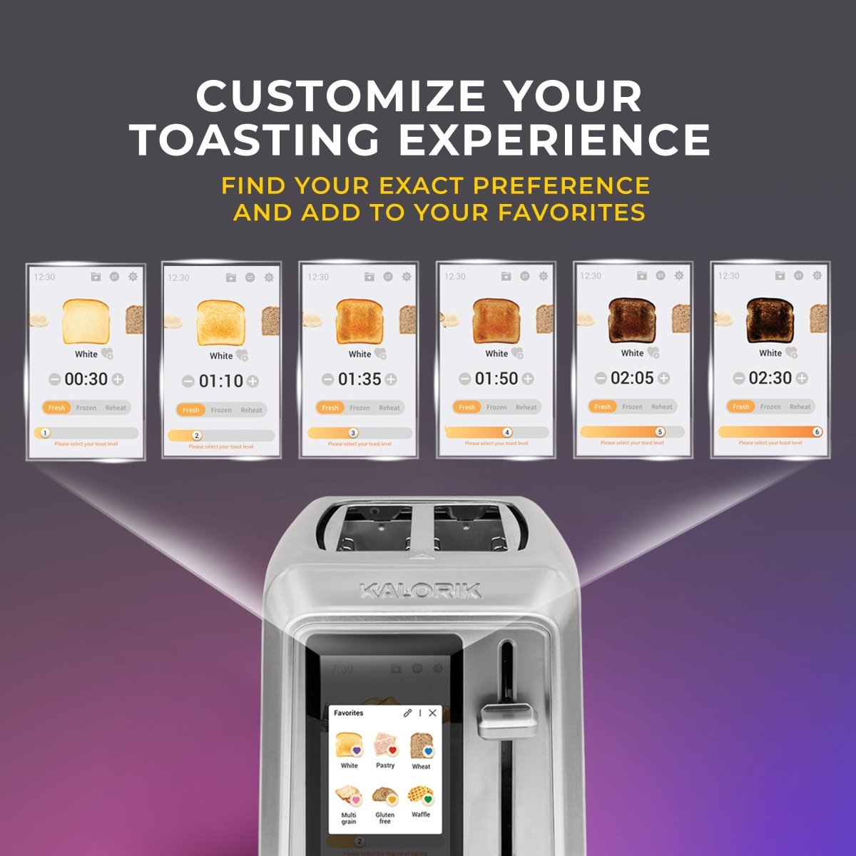Kalorik VIVID 2-Scheiben Toaster TFT-Display Edelstahl
