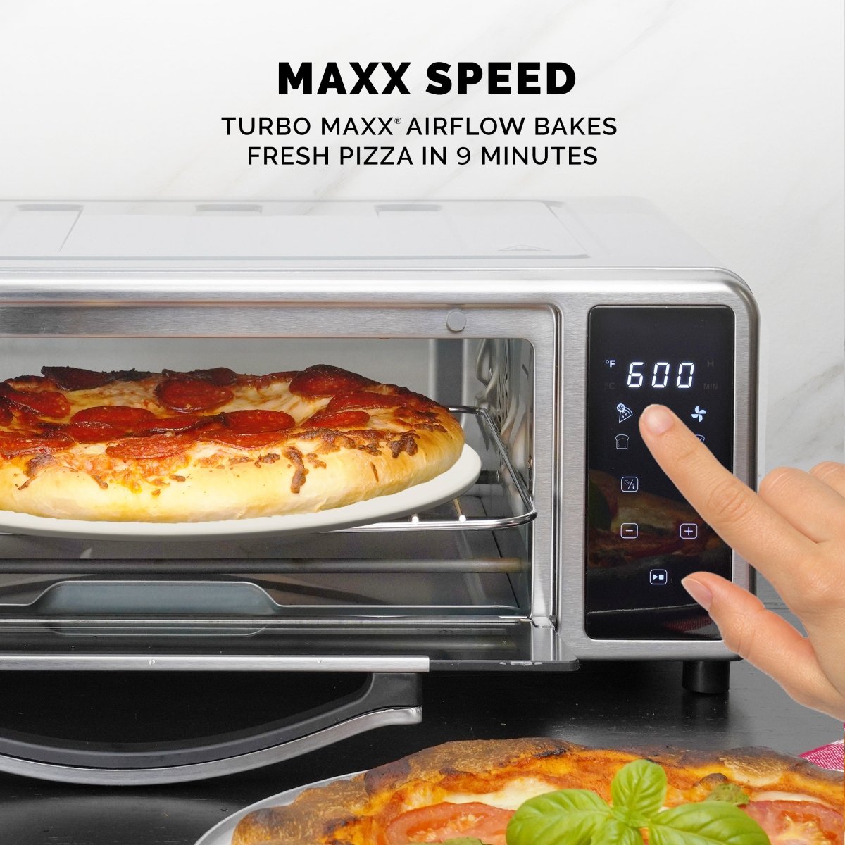Kalorik MAXX Pizzaofen 12 Zoll mit Pizzastein 600°F Heißluft