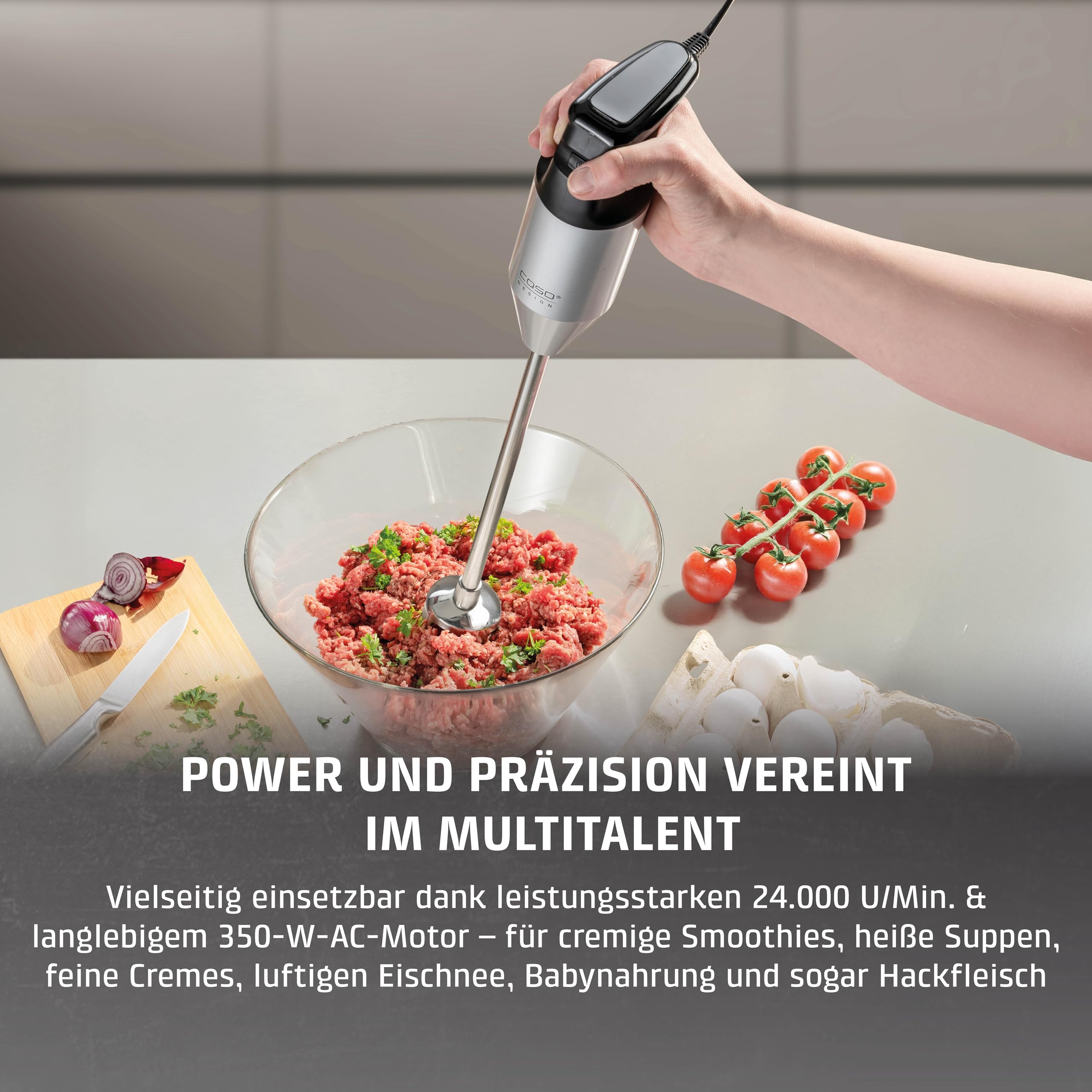 CASO HB 2400 Pro XL Stabmixer Edelstahl 29 cm 350 W