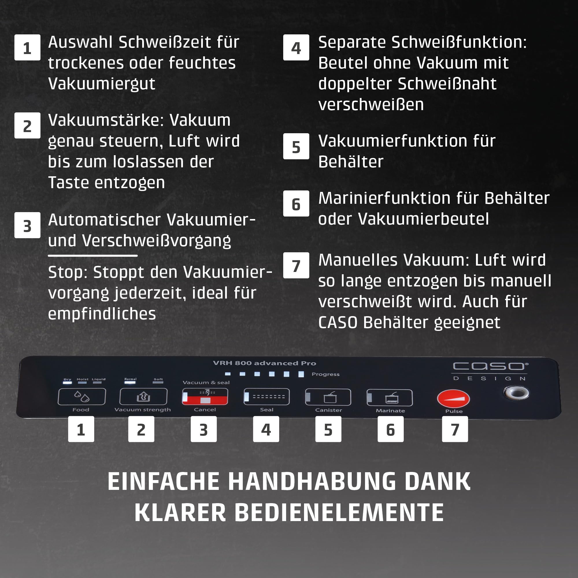 Caso VRH 800 Advanced Pro Vakuumierer Edelstahl 30 cm
