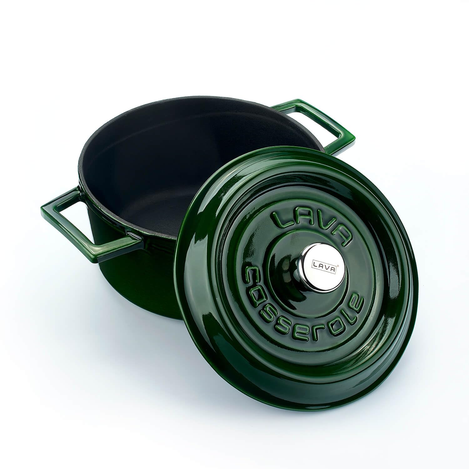 Lava Premium Gusseisentopf 20 cm rund Majolic Green Emaille