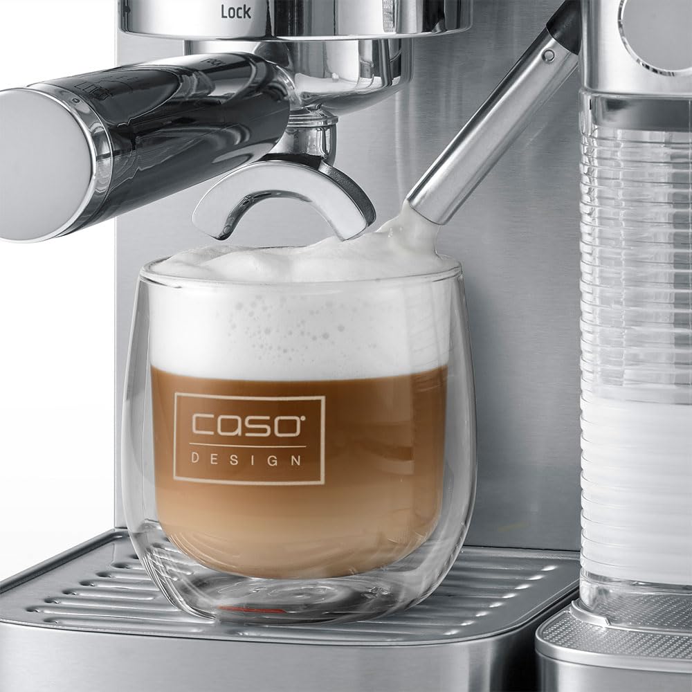 Caso Espresso Gourmet Latte Siebträgermaschine Silber Modern