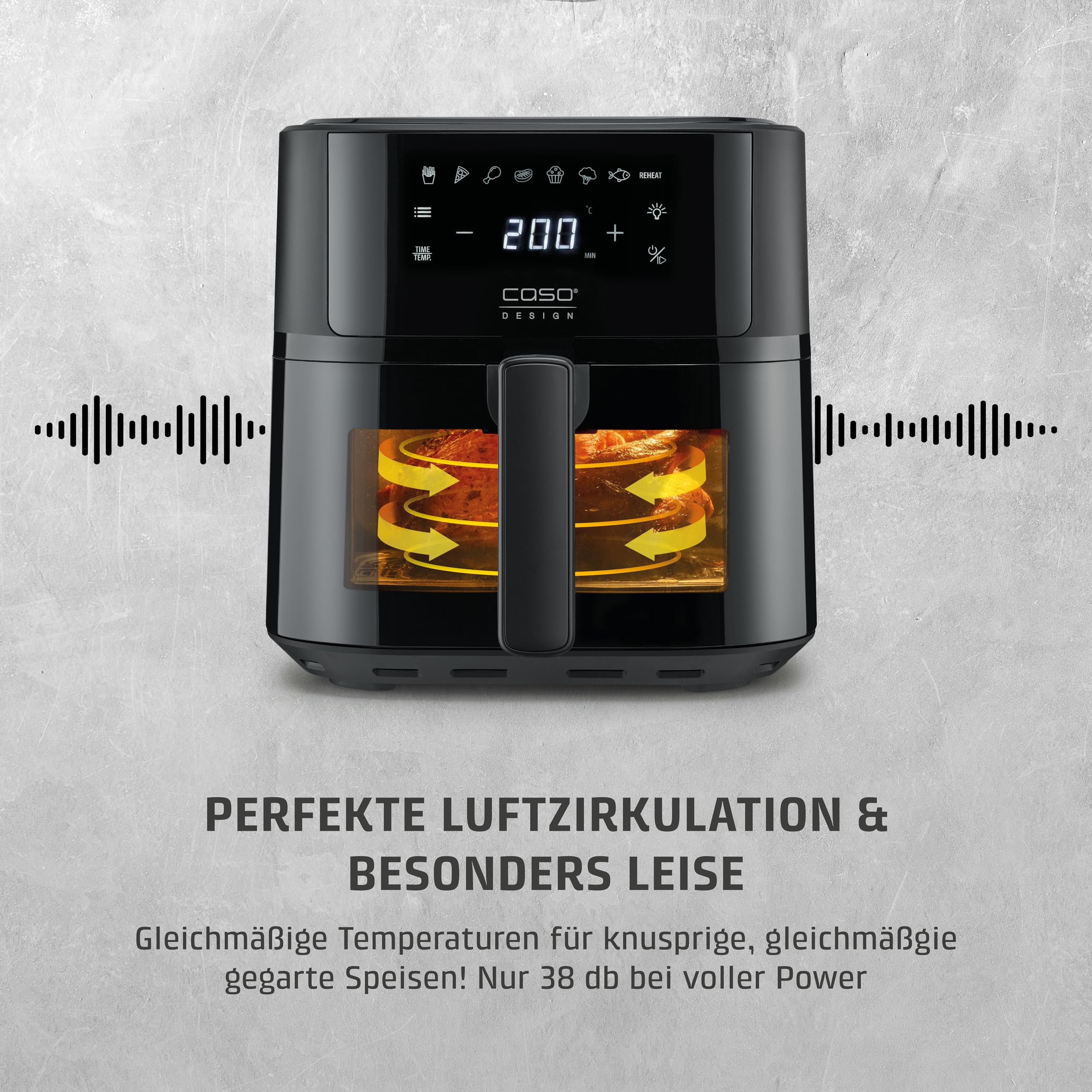 Caso AirFry 6.0 Heißluftfritteuse 6 Liter 38 dB Touch