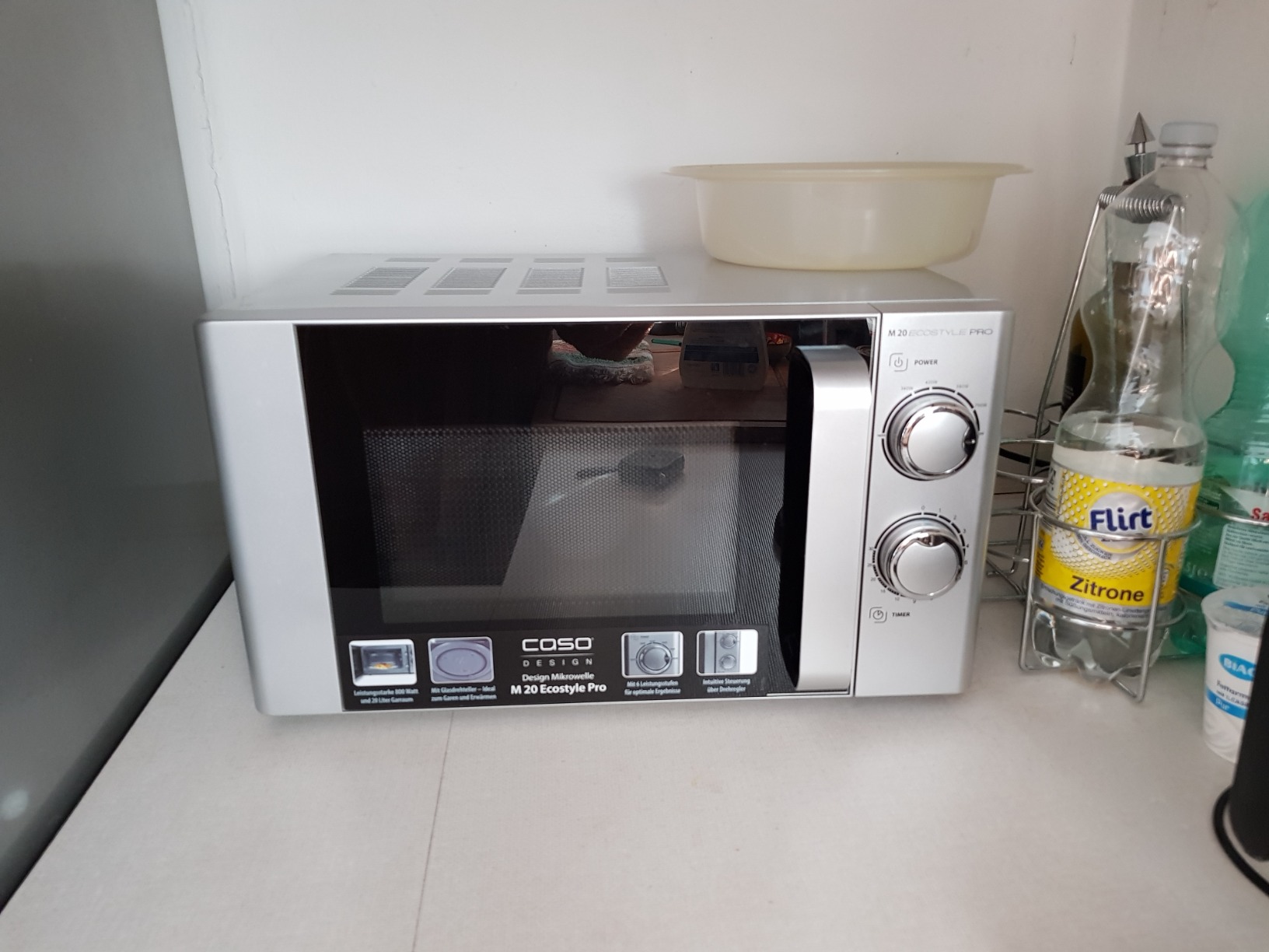 Caso M 20 Ecostyle Pro Mikrowelle 20 L 800 Watt Silber