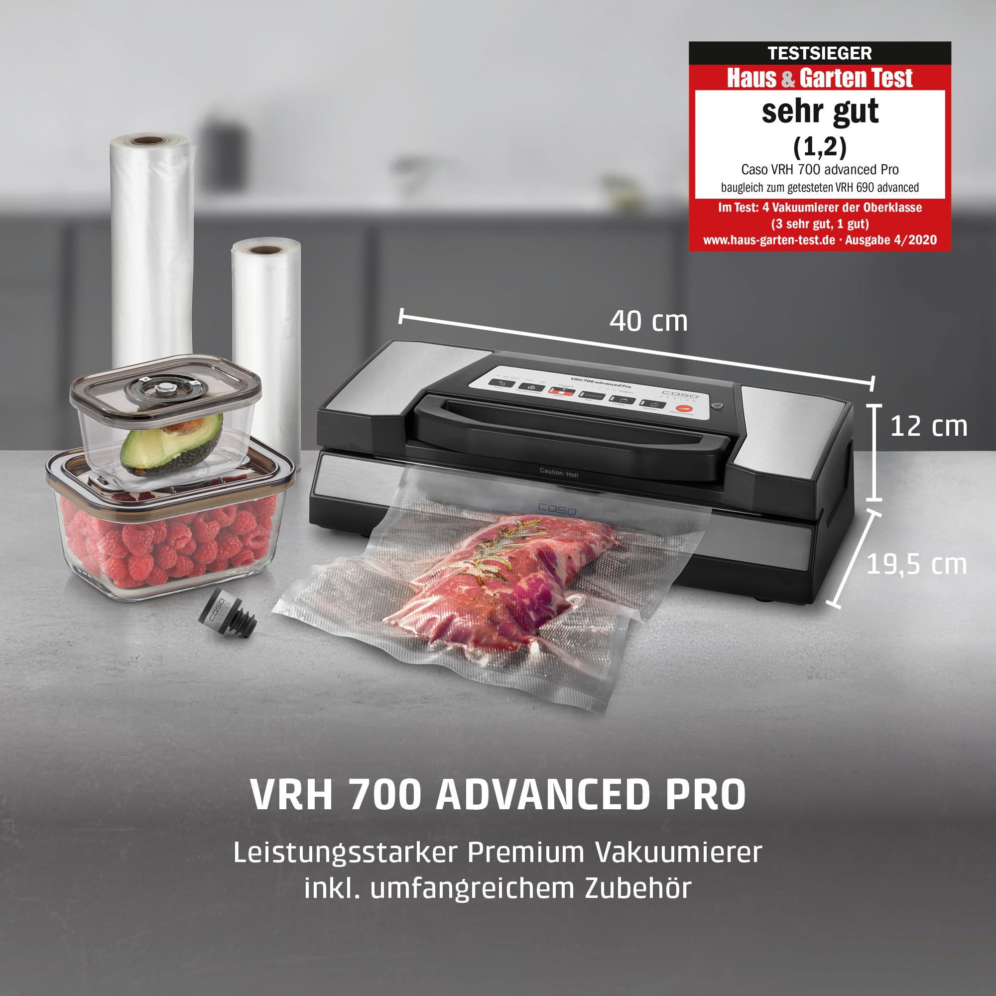 Caso VRH 700 advanced Pro Vakuumierer Doppelschweißnaht