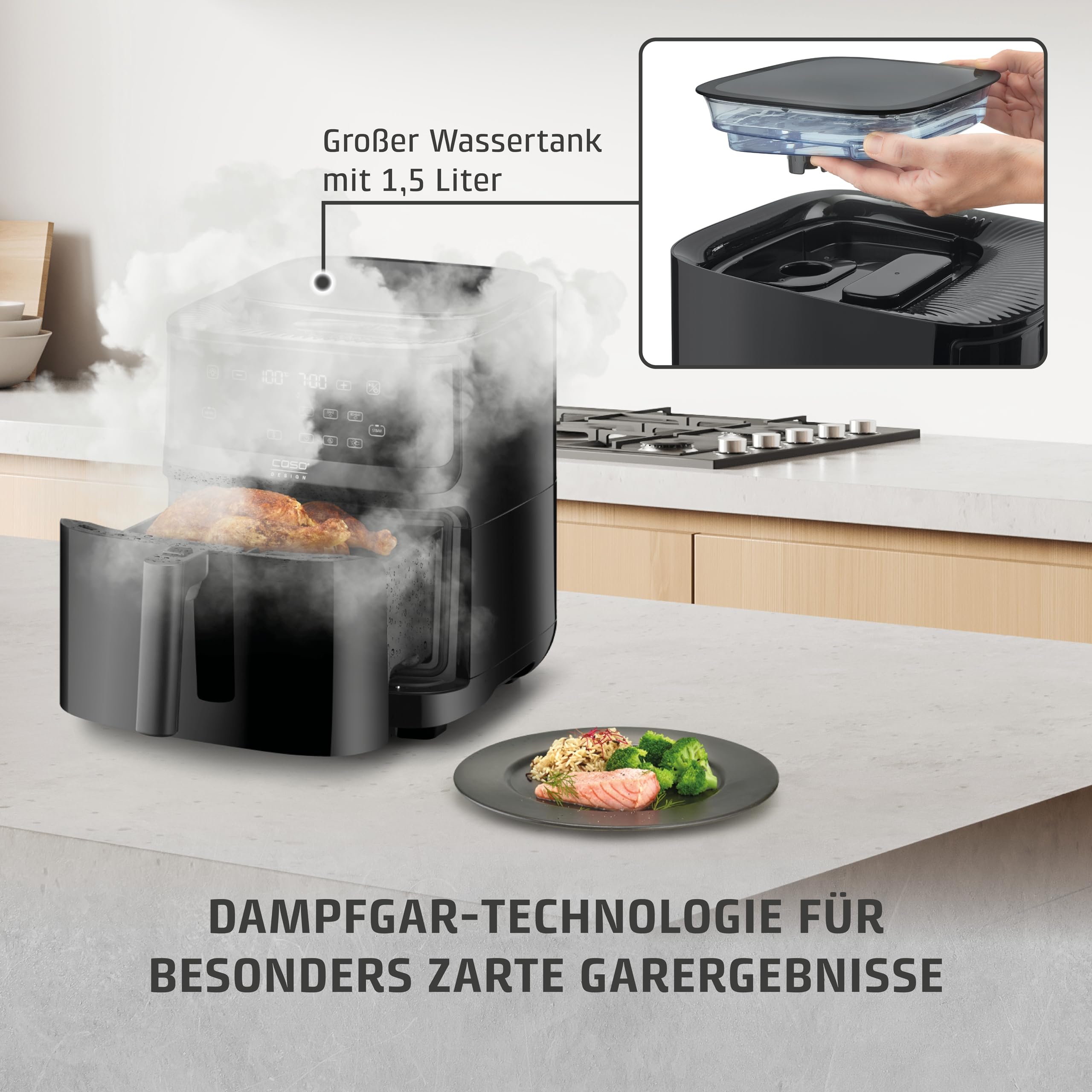 CASO AirFry & Steam 700 Heißluftfritteuse 7 Liter Dampf