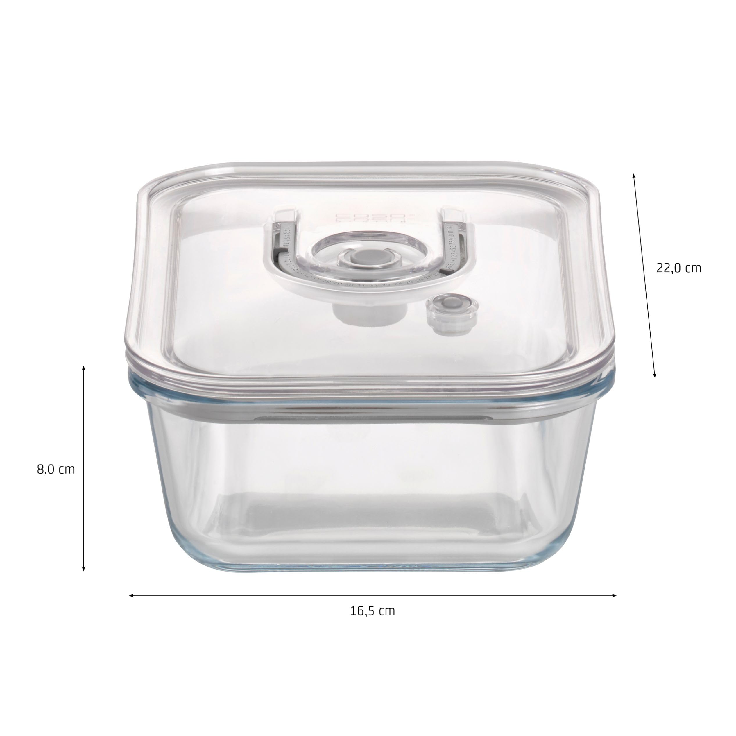Caso VacuBoxx E-Set Vakuumbehälter Glas 4tlg mit Pumpe