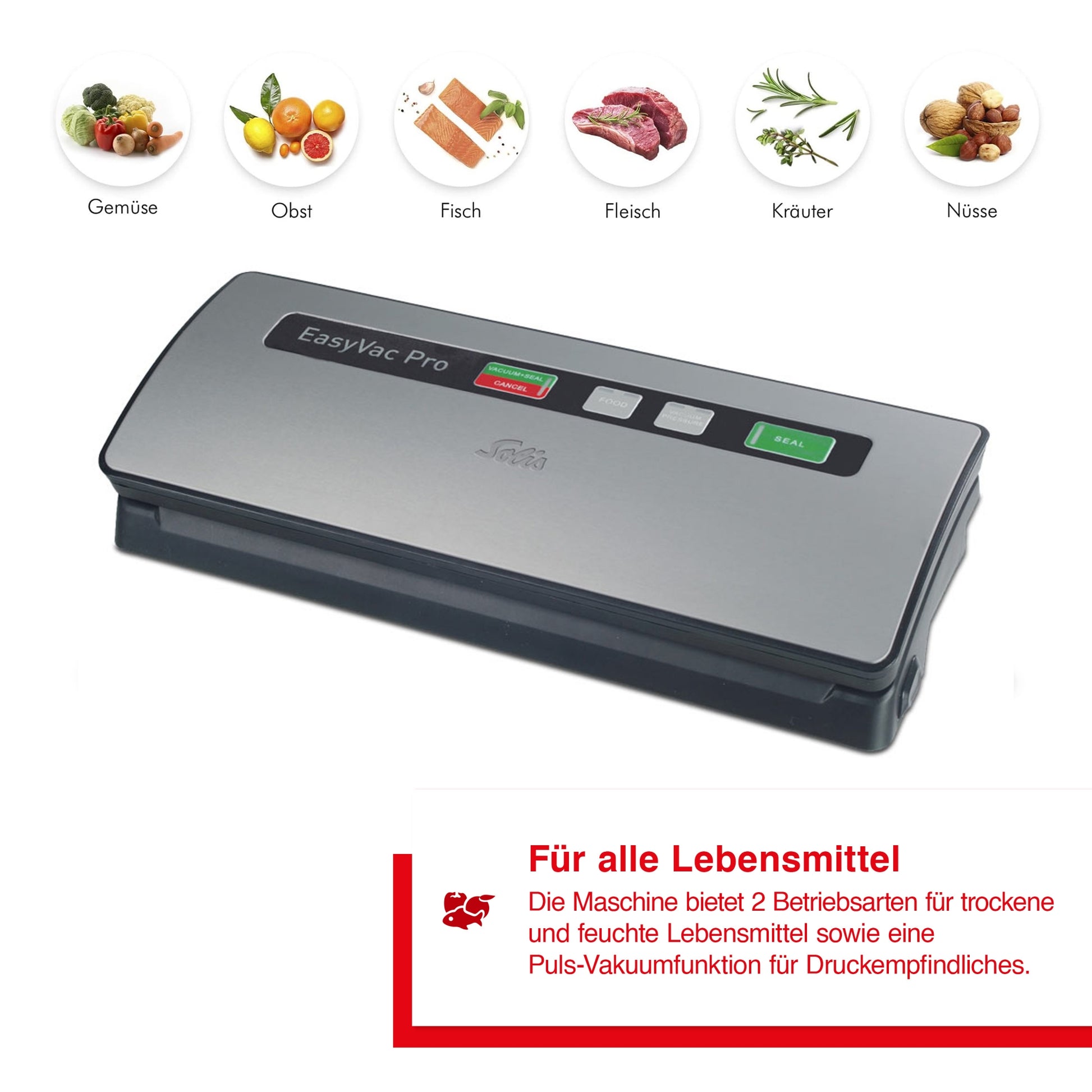 Solis EasyVac Pro Vakuumierer Silber Beutel-Set