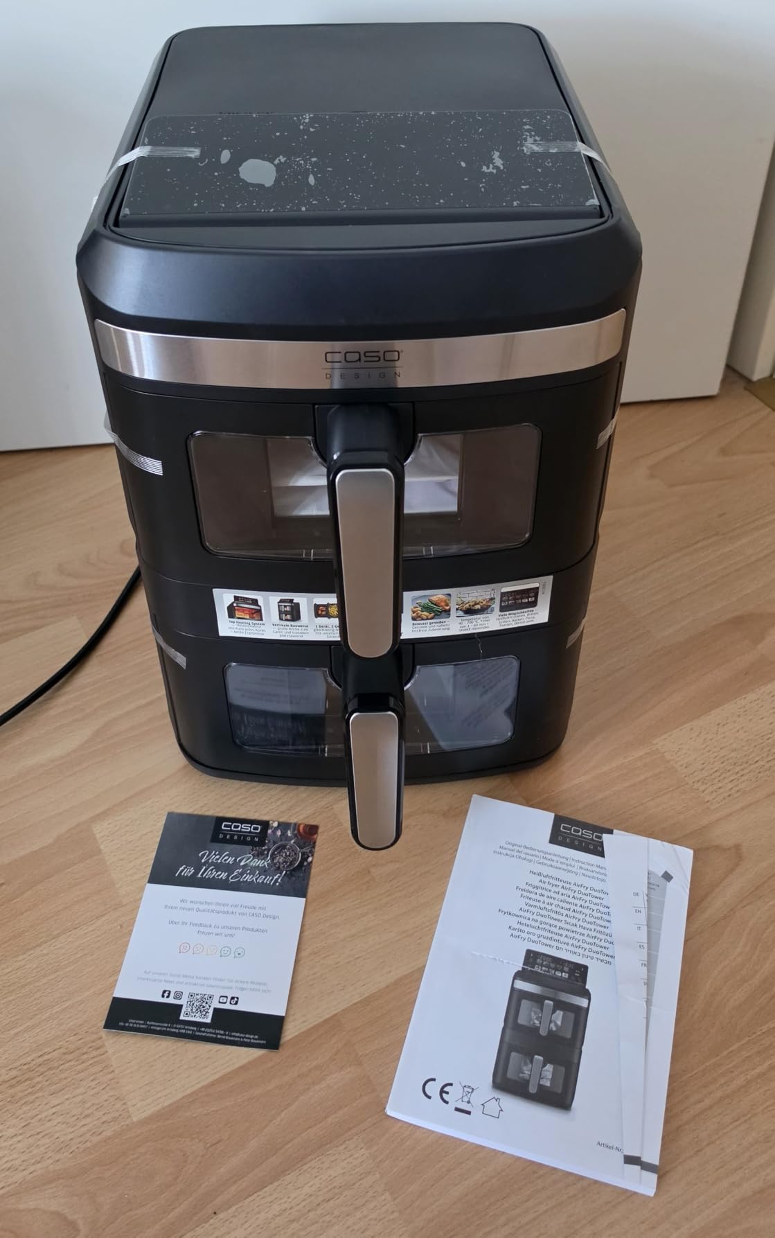 CASO AirFry Duo Tower Heißluftfritteuse 12,4 L Doppel Keramik