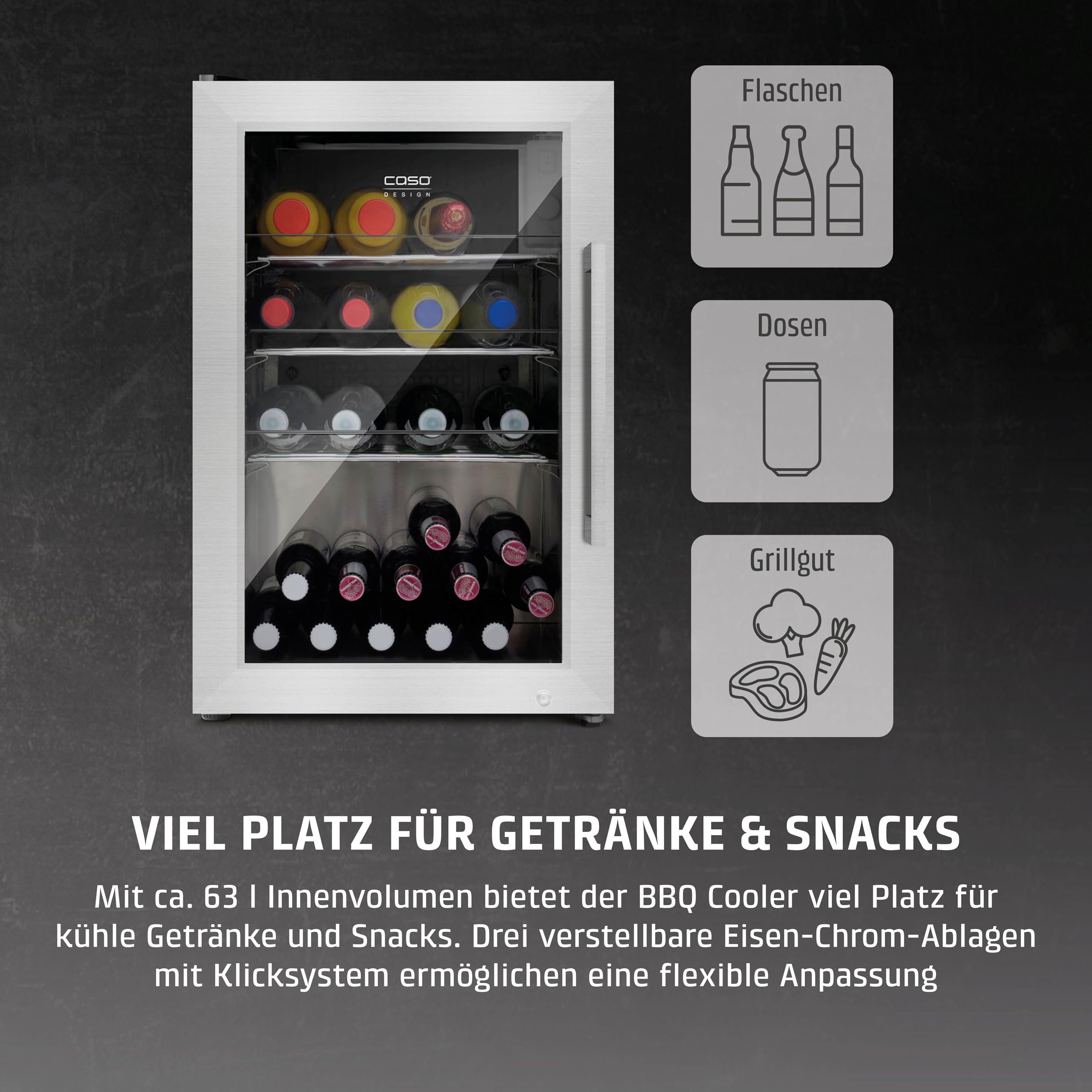 Caso BBQ Cooler S-L Kühlschrank 63L Tür links IPX4