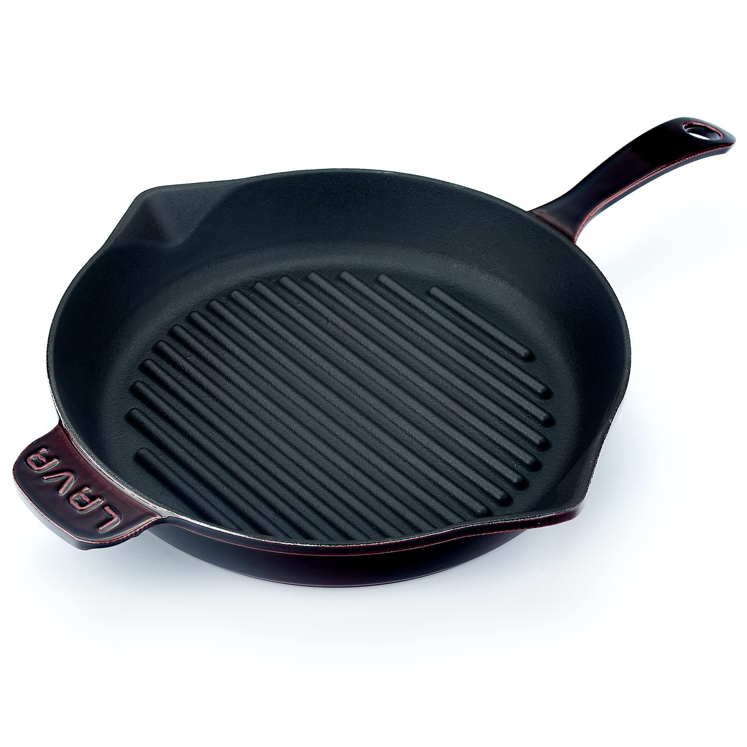 Lava Premium Grillpfanne 28 cm Gusseisen Grau Emaille Rund