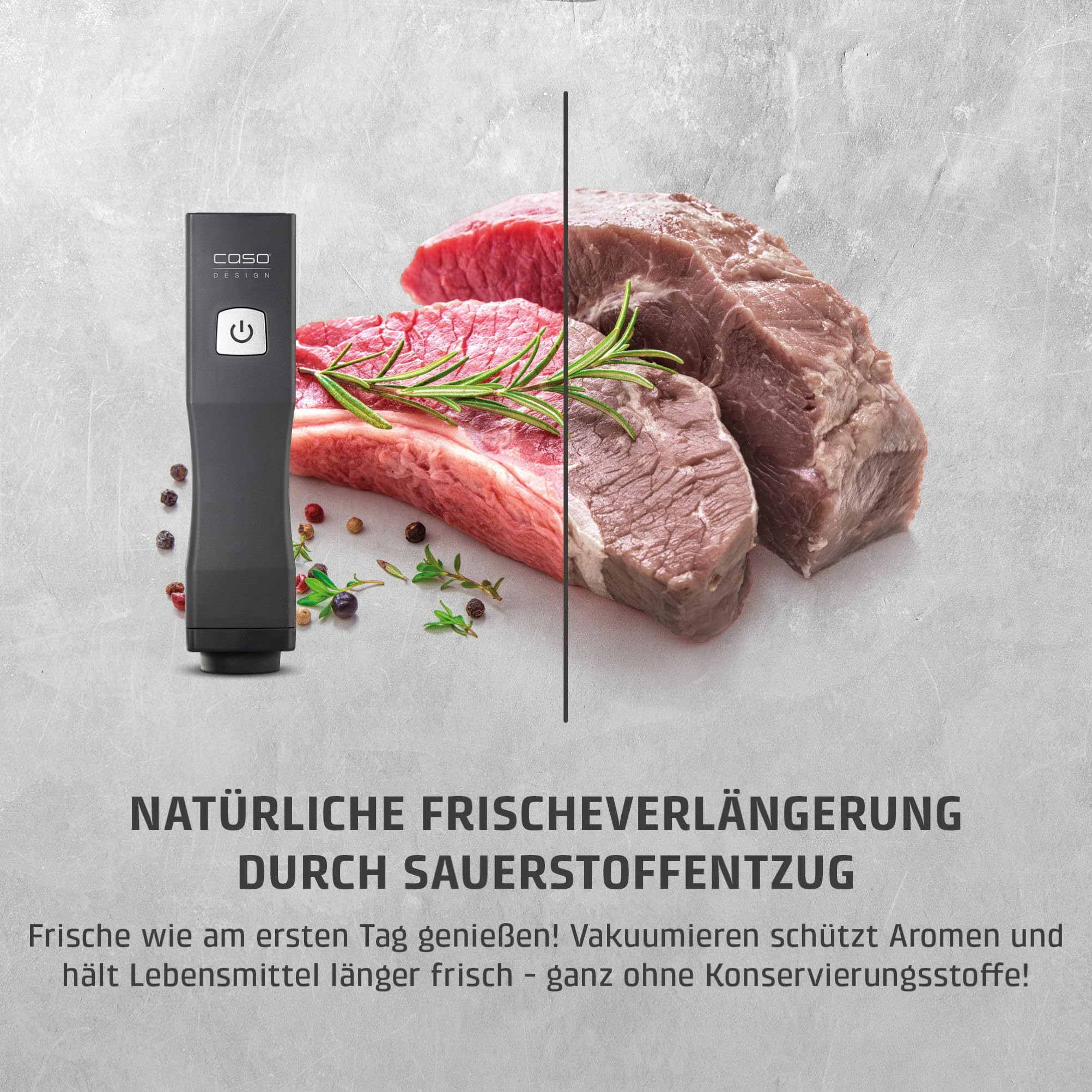 Caso Vacuum & Sous Vide Vacu OneTouch Eco-Set Handvakuumierer