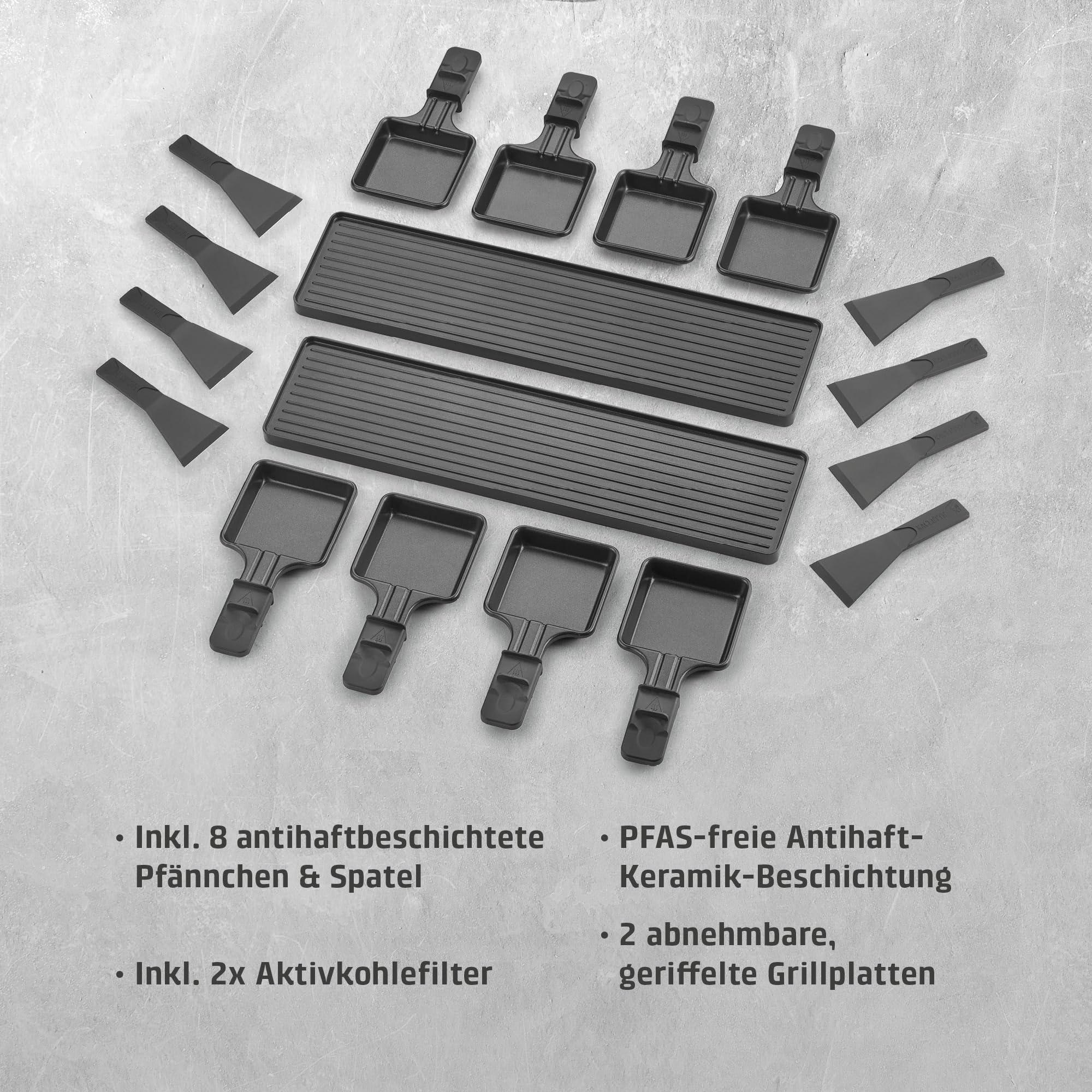 Caso Raclette AirClean Raclettegrill 8 Personen 1500 W Edelstahl
