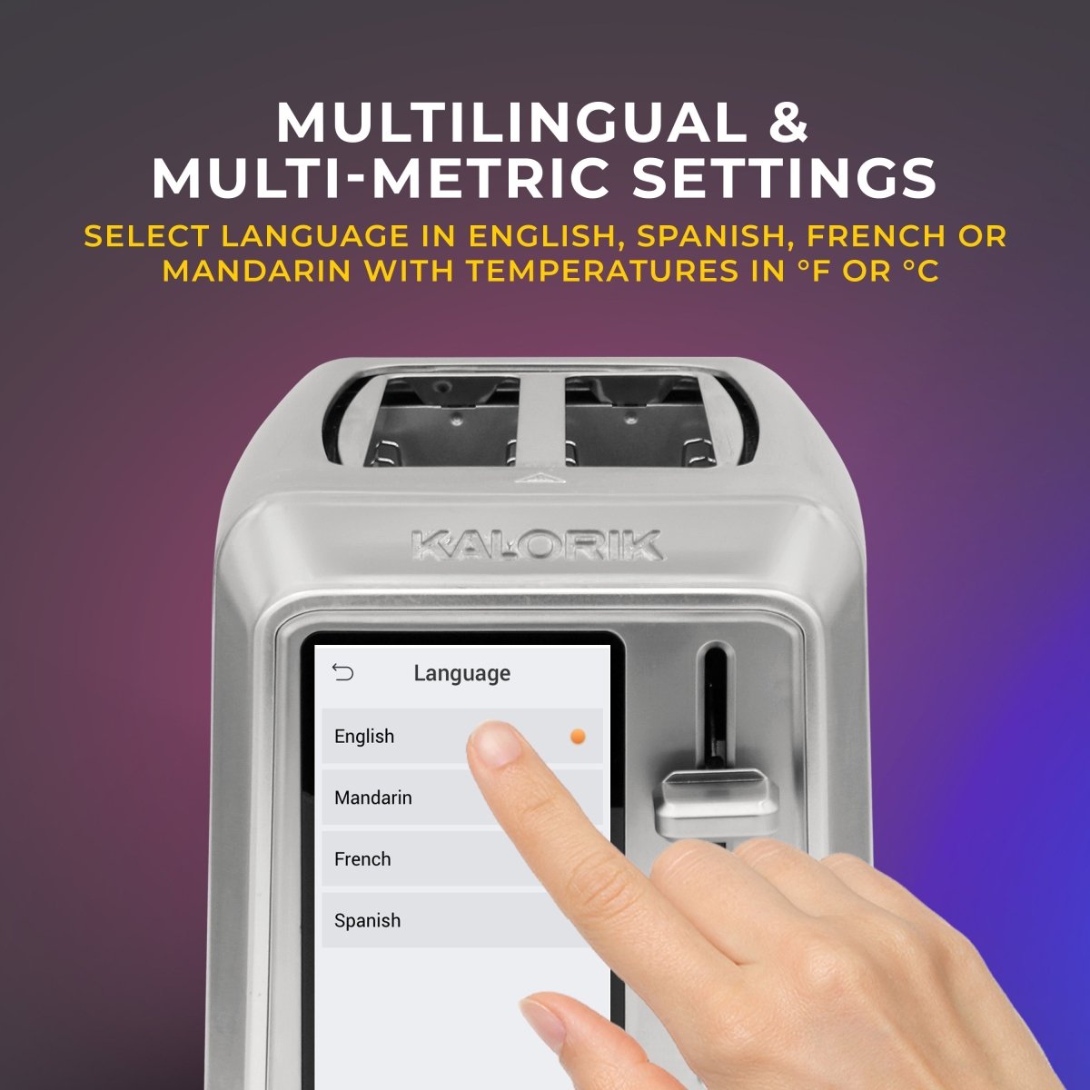 Kalorik VIVID 2-Scheiben Toaster TFT-Display Edelstahl