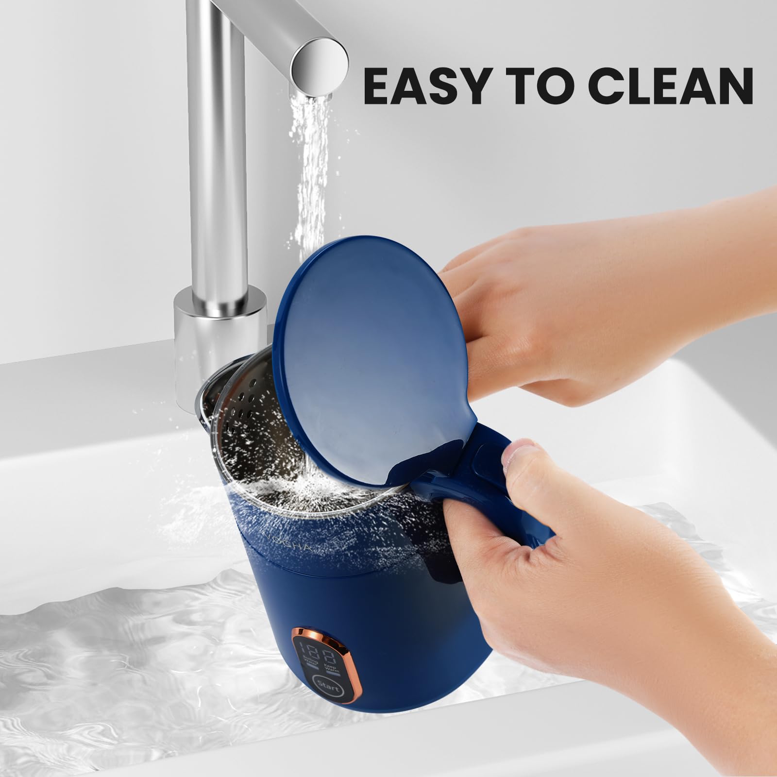 Vocha Electric Kettle Mini Wasserkocher 0,4L Blau 450W
