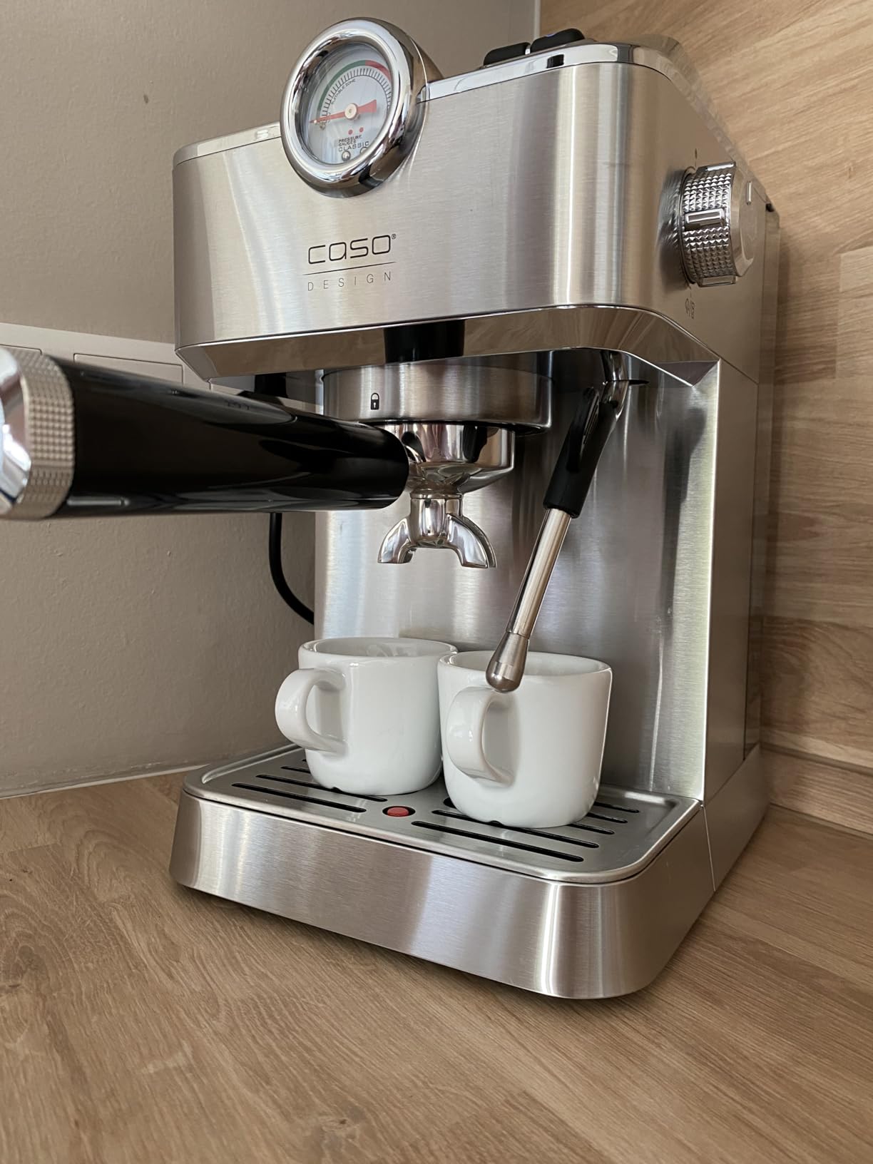 CASO Espresso Gourmet Siebträgermaschine Edelstahl 19 bar