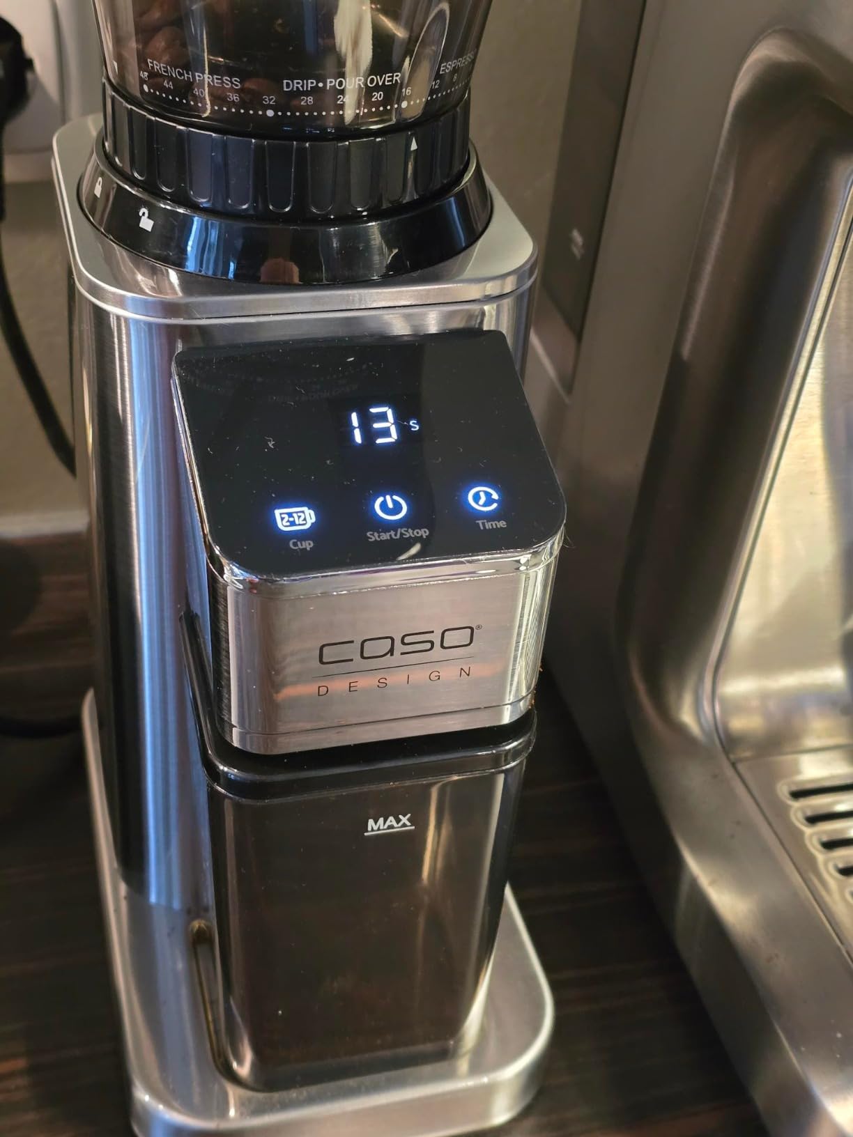 Caso BaristaChef Inox Kaffeemühle Edelstahl 48 Mahlgrade