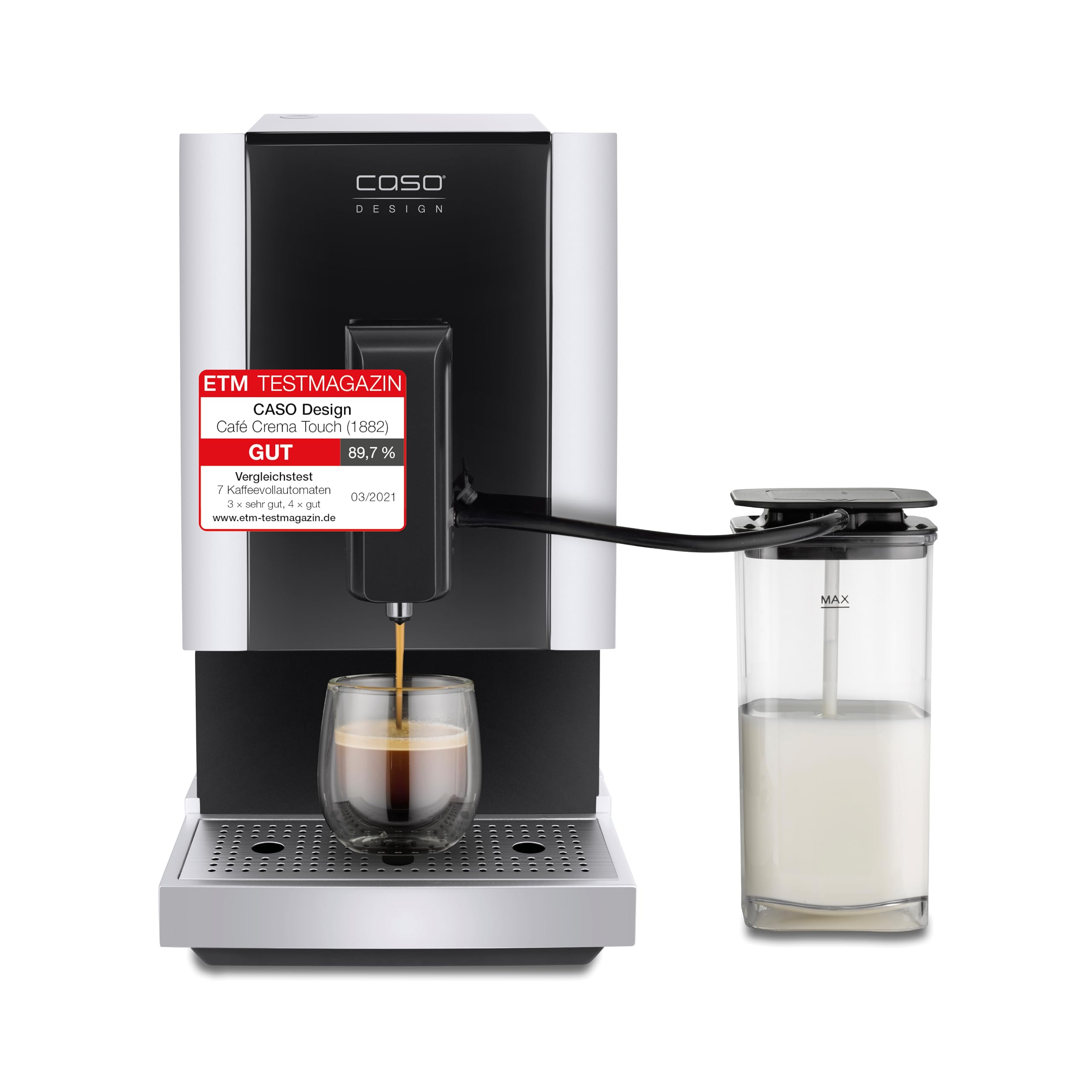 Caso Café Crema Touch Kaffeevollautomat mit Milchtank
