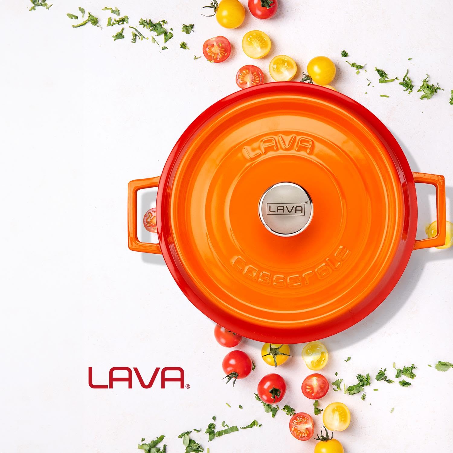 Lava Signature Series Schmortopf Gusseisen Orange 3,5 Quart