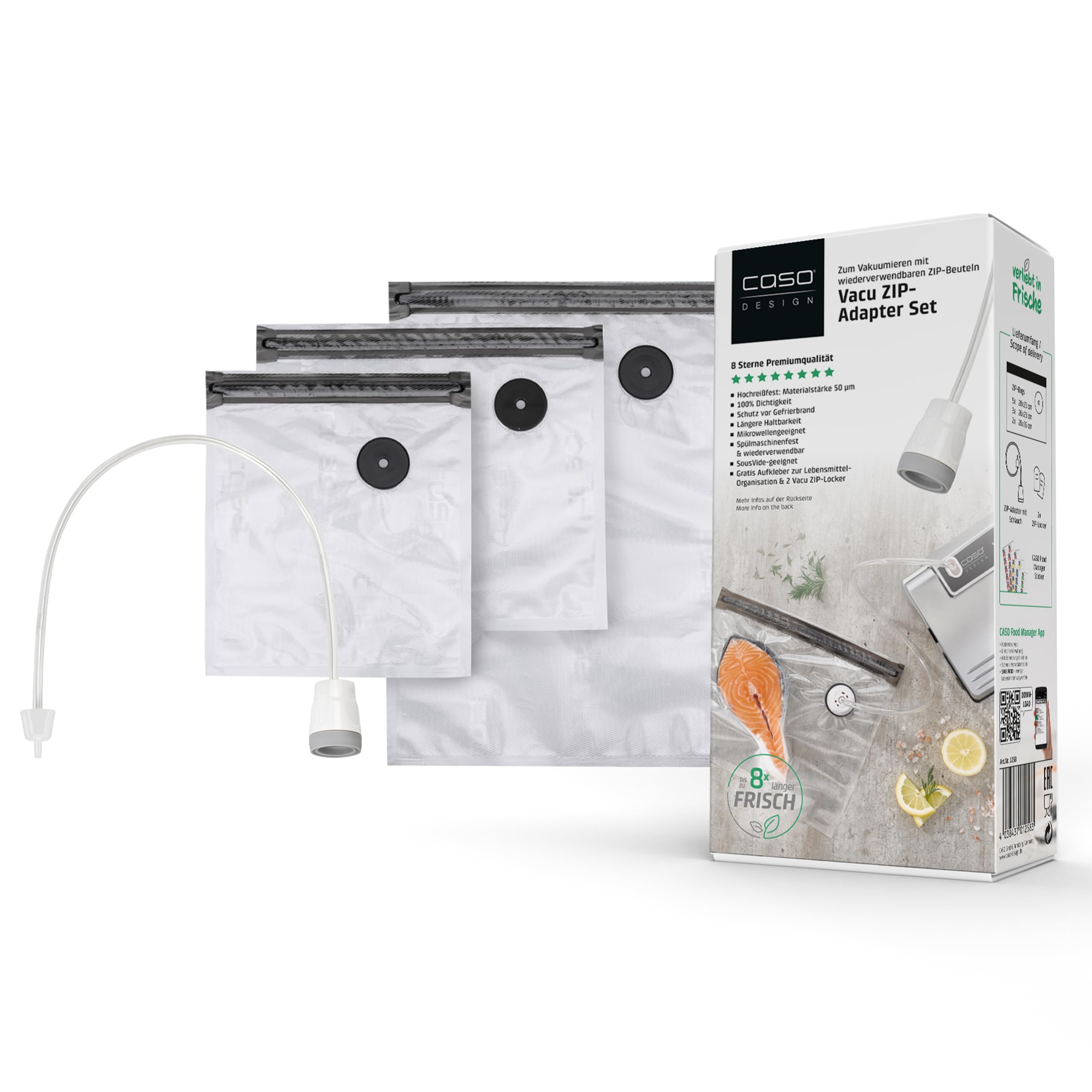 CASO Vacu ZIP-Beutel 26x35 cm Vakuumbeutel 20 Stück