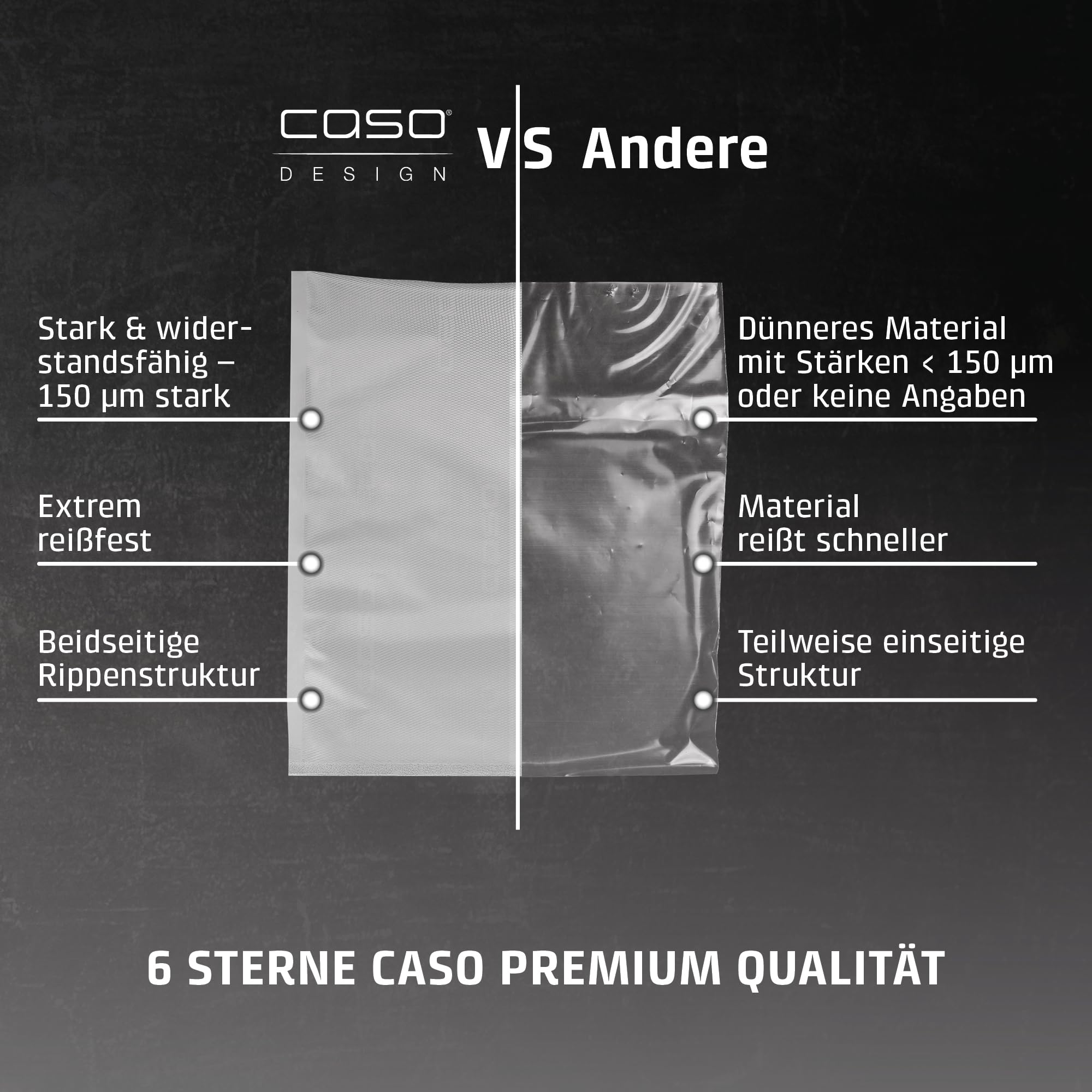 Caso Vacuum & Sous Vide 6 Sterne Folienbeutel 20x30cm 50St BPA-frei