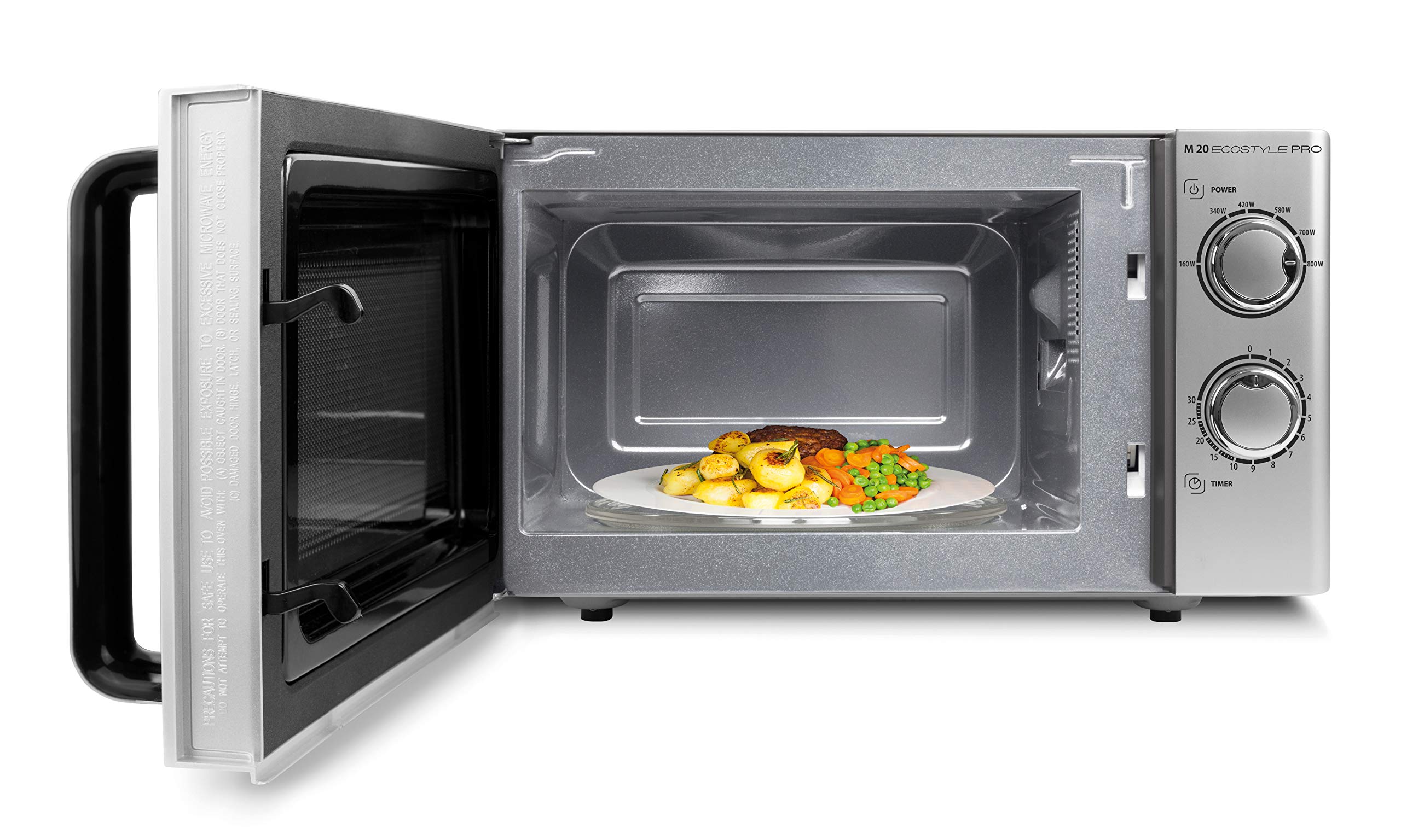 Caso M 20 Ecostyle Pro Mikrowelle 20 L 800 Watt Silber