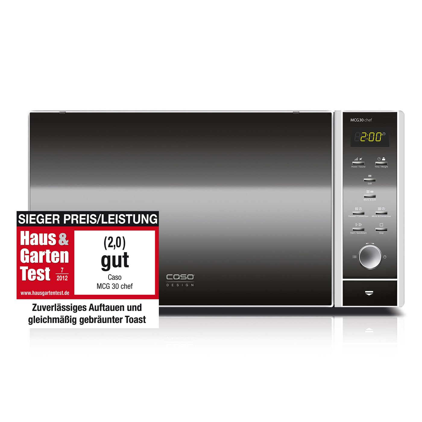 CASO MCG25 Chef Mikrowelle 25 Liter Grill Heißluft Drehteller