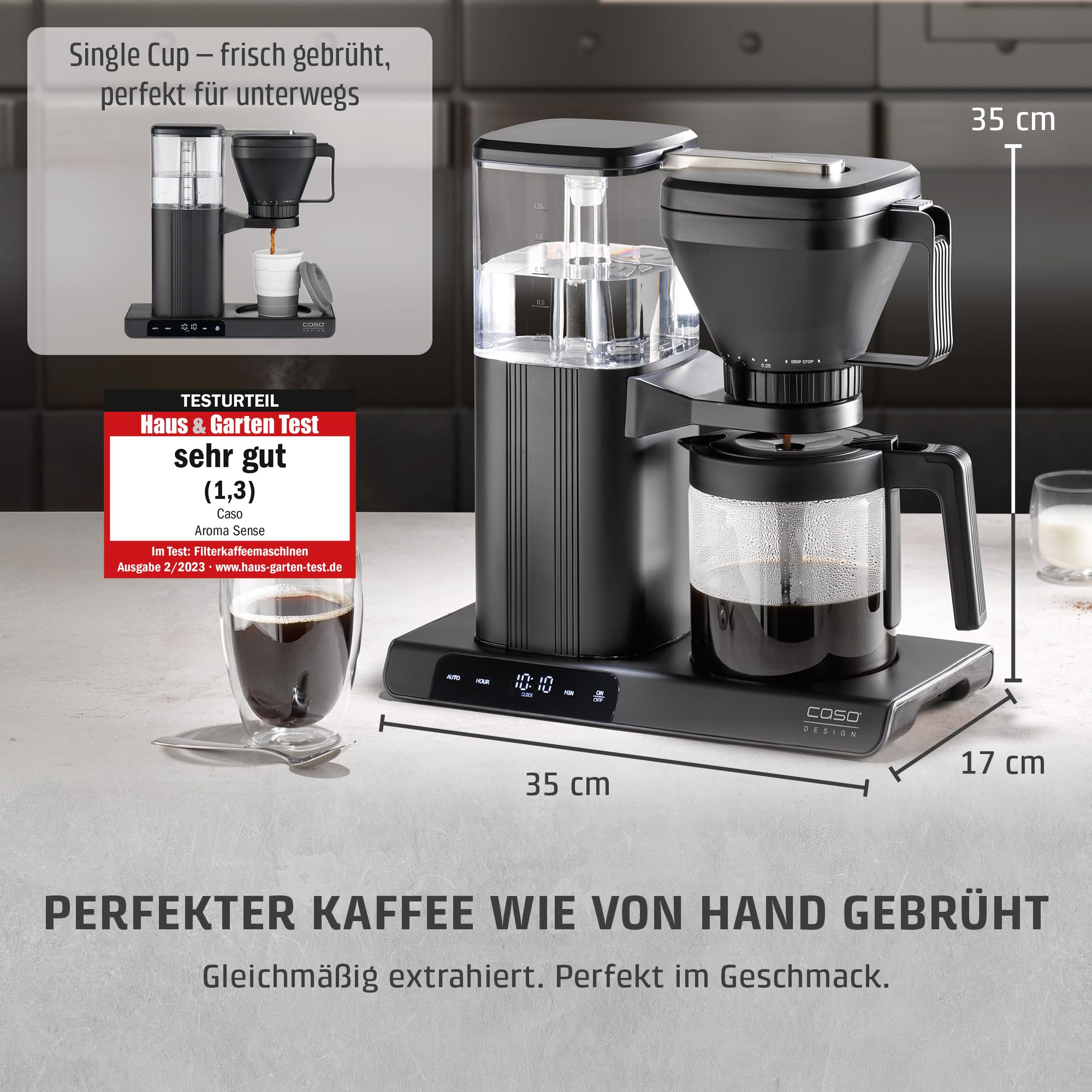 Caso Aroma Sense Kaffeemaschine Permanentfilter Edelstahl