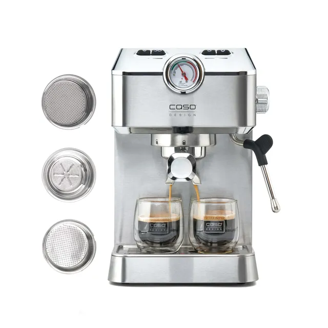 CASO Espresso Gourmet Siebträgermaschine Edelstahl 19 bar