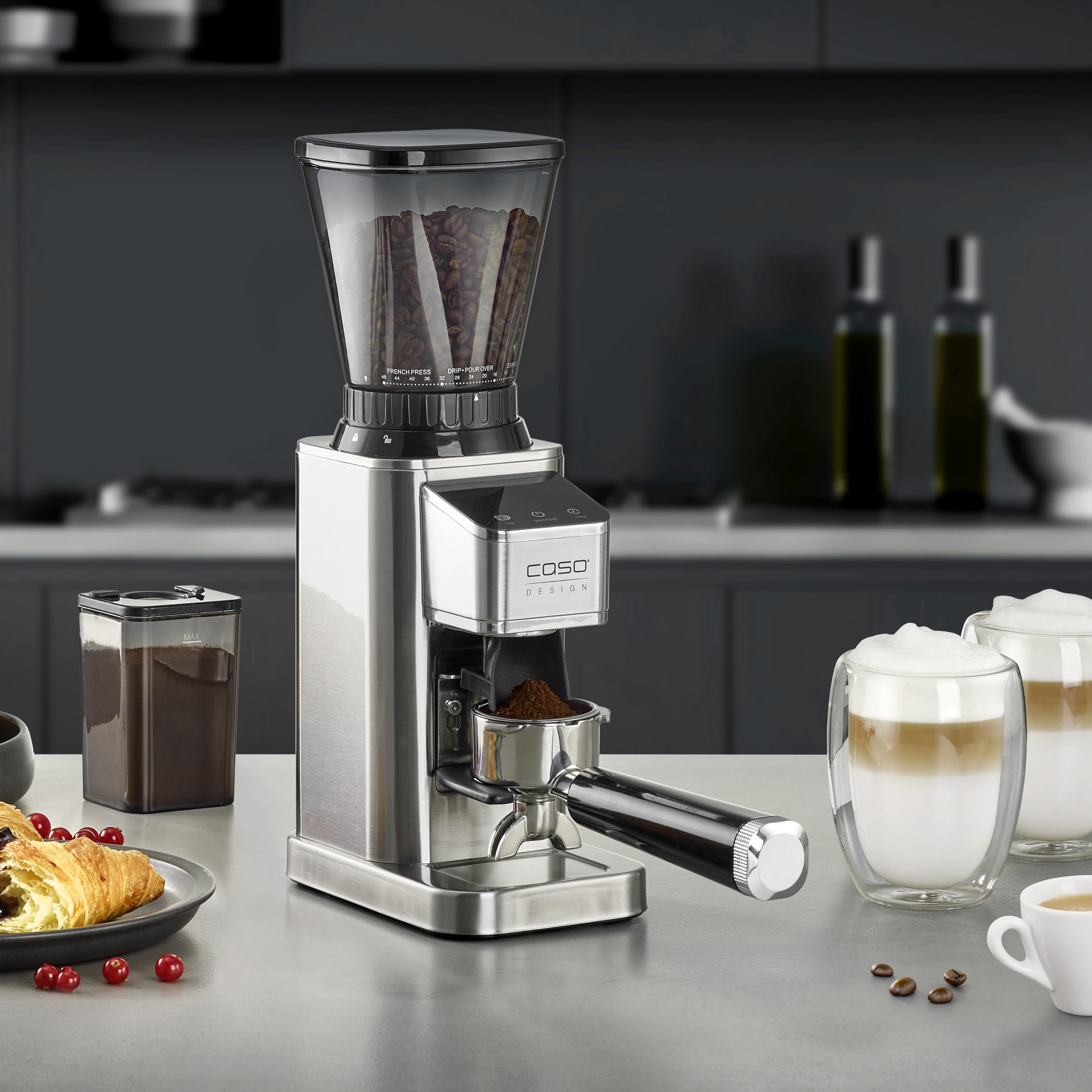 Caso BaristaChef Inox Kaffeemühle Edelstahl 48 Mahlgrade