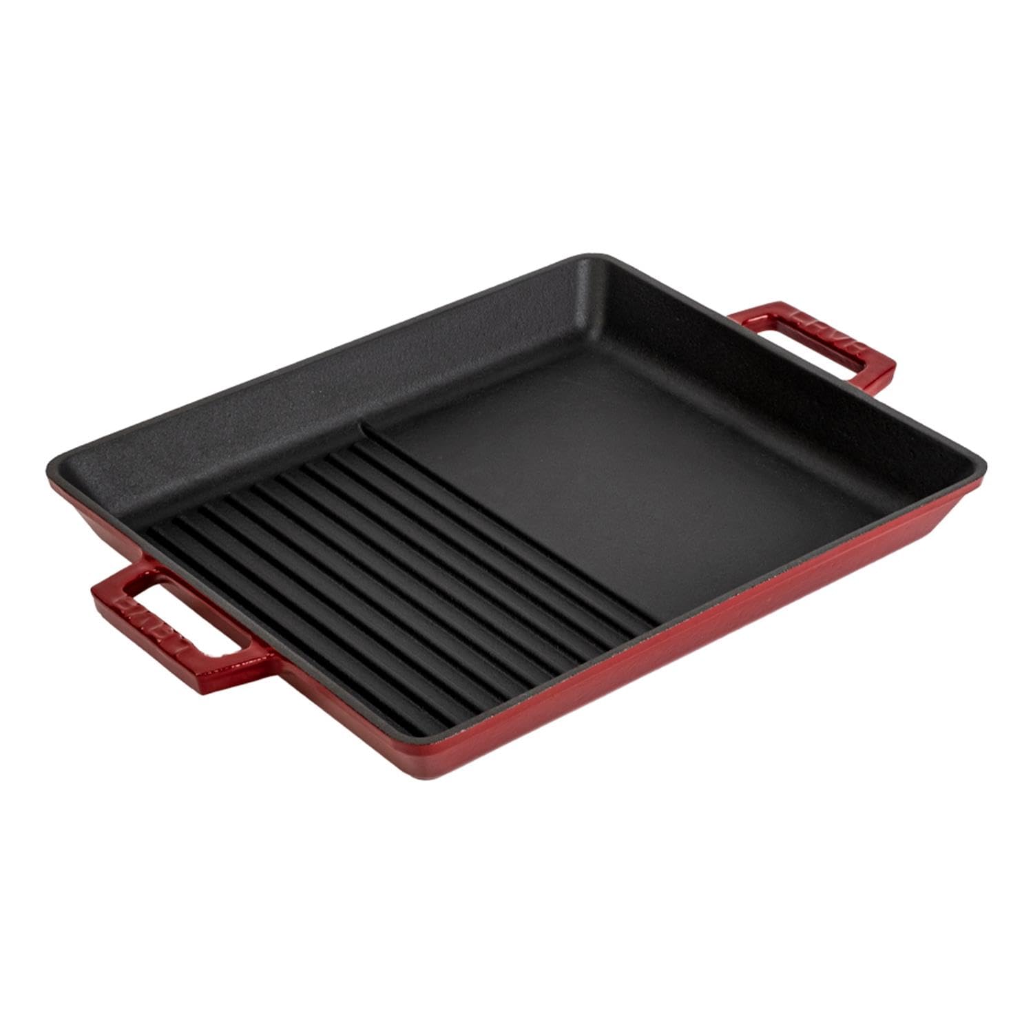 Lava Signature Grillpfanne 26x32 cm Burgund Gusseisen