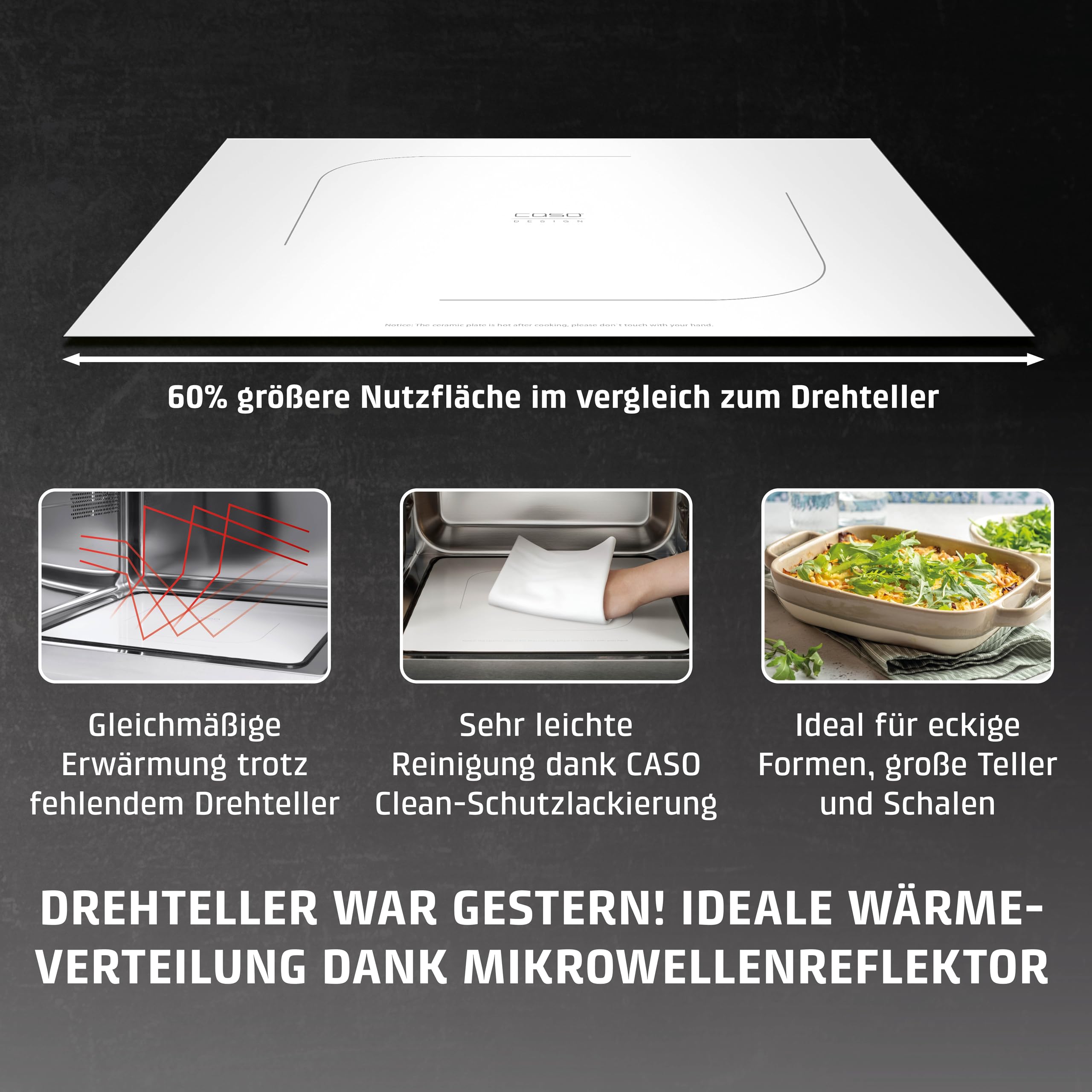 CASO MG20 Ecostyle Ceramic Mikrowelle mit Grill 20 Liter