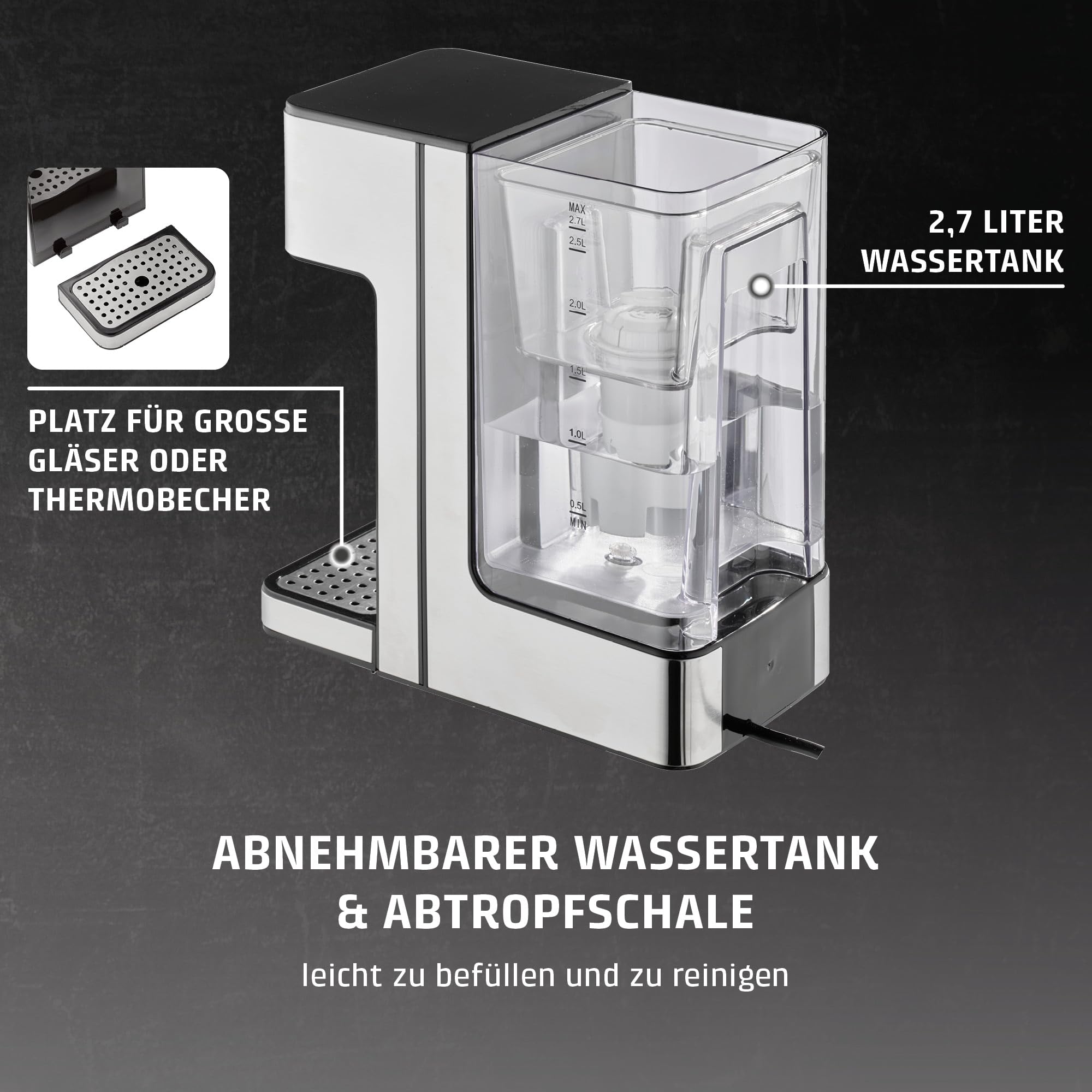 Caso Beverage HW 600 Heißwasserspender 2,7L Edelstahl 2600W