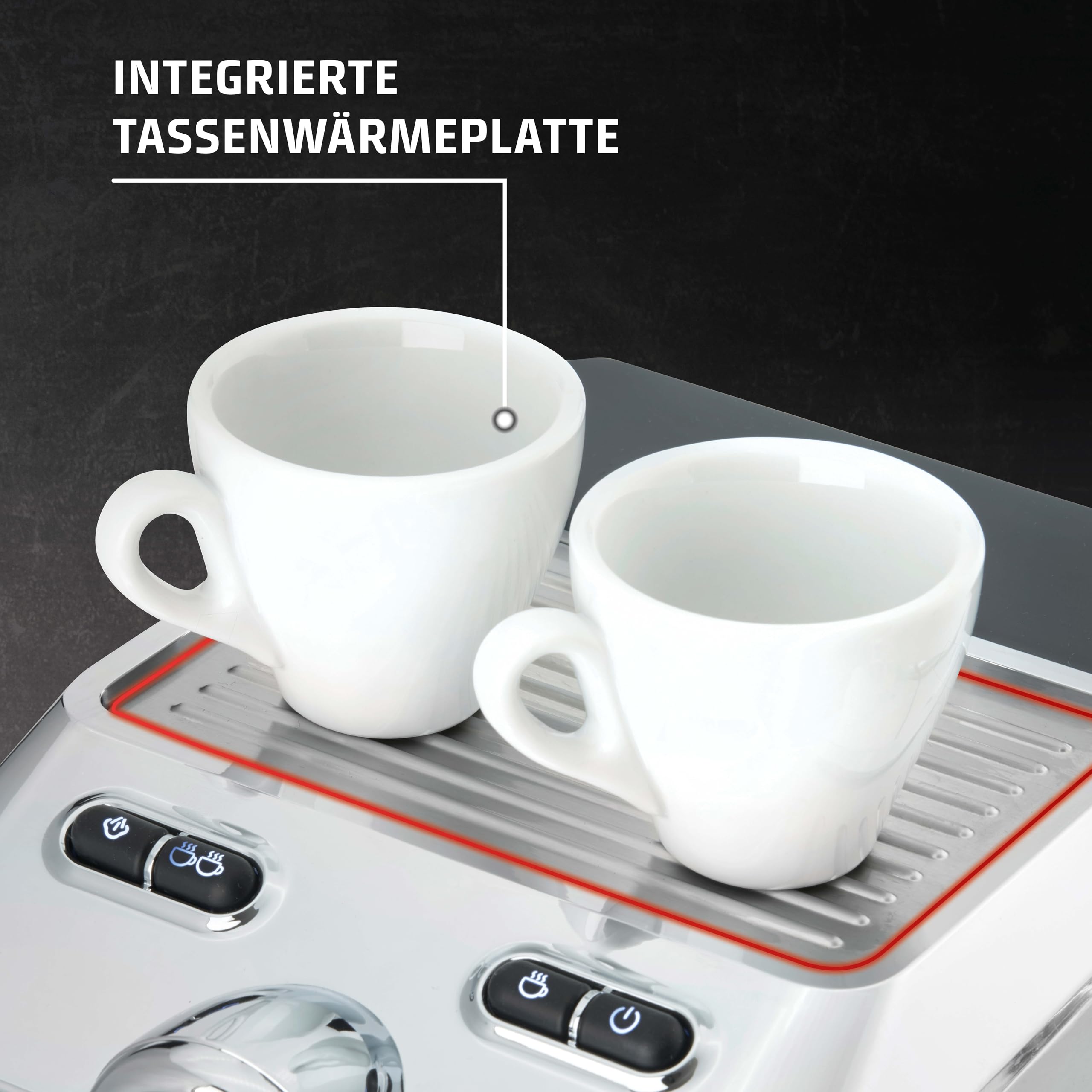 CASO Espresso Gourmet Siebträgermaschine Edelstahl 19 bar