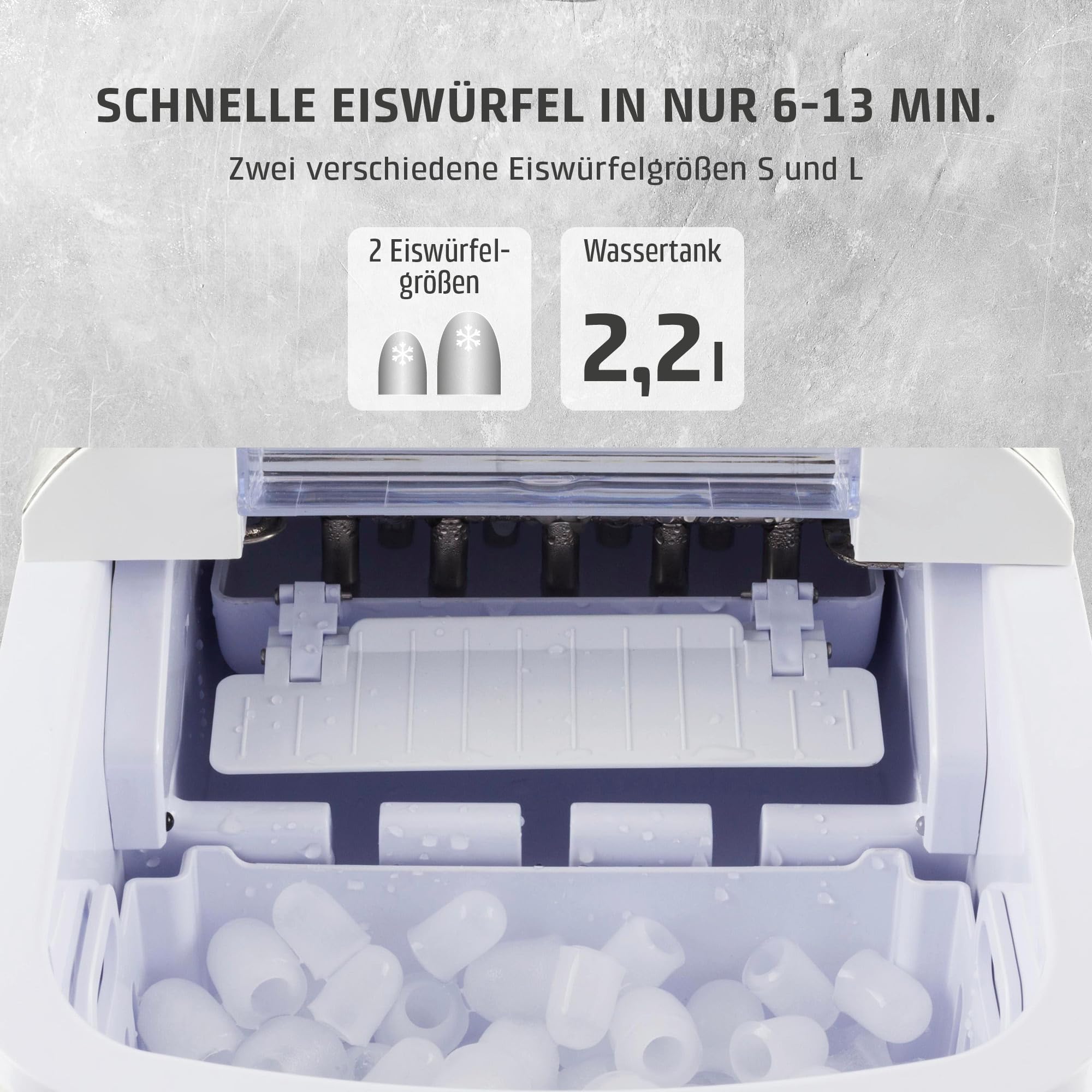 CASO IceChef Pro Eiswürfelmaschine Edelstahl 12 kg LCD