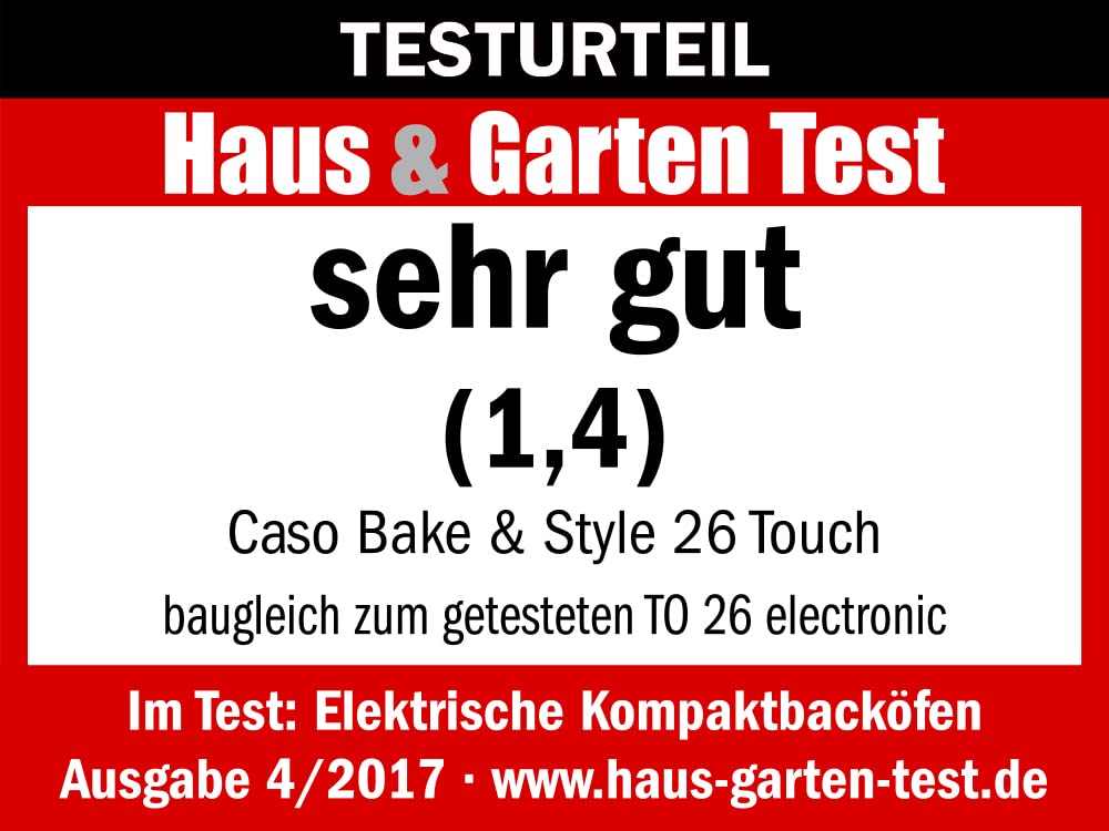CASO Bake & Style 26 Touch Mini-Backofen 30cm Pizzastein
