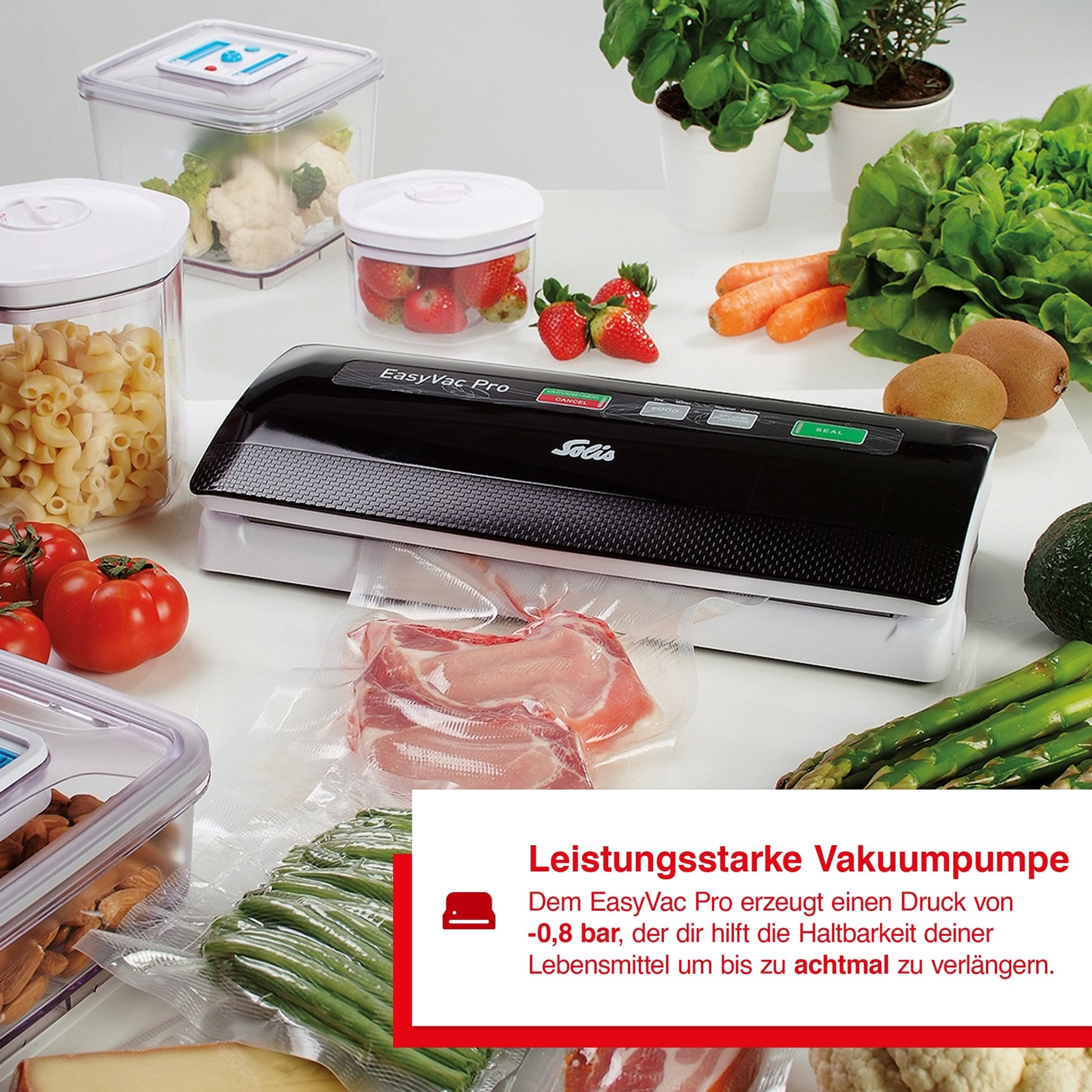 Solis EasyVac Pro Vakuumierer Schwarz für trocken & feucht