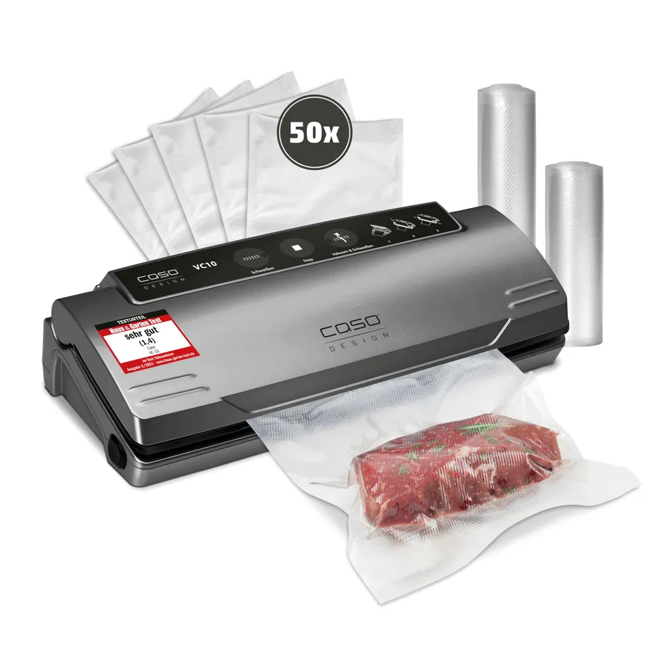 Caso VC 10 Testsieger Vakuumierer 30 cm Sous Vide Beutel