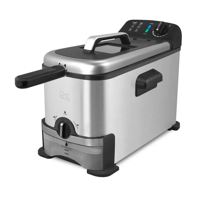 Kalorik MAXX Fritteuse 3L Edelstahl mit Ölfilter 375°F