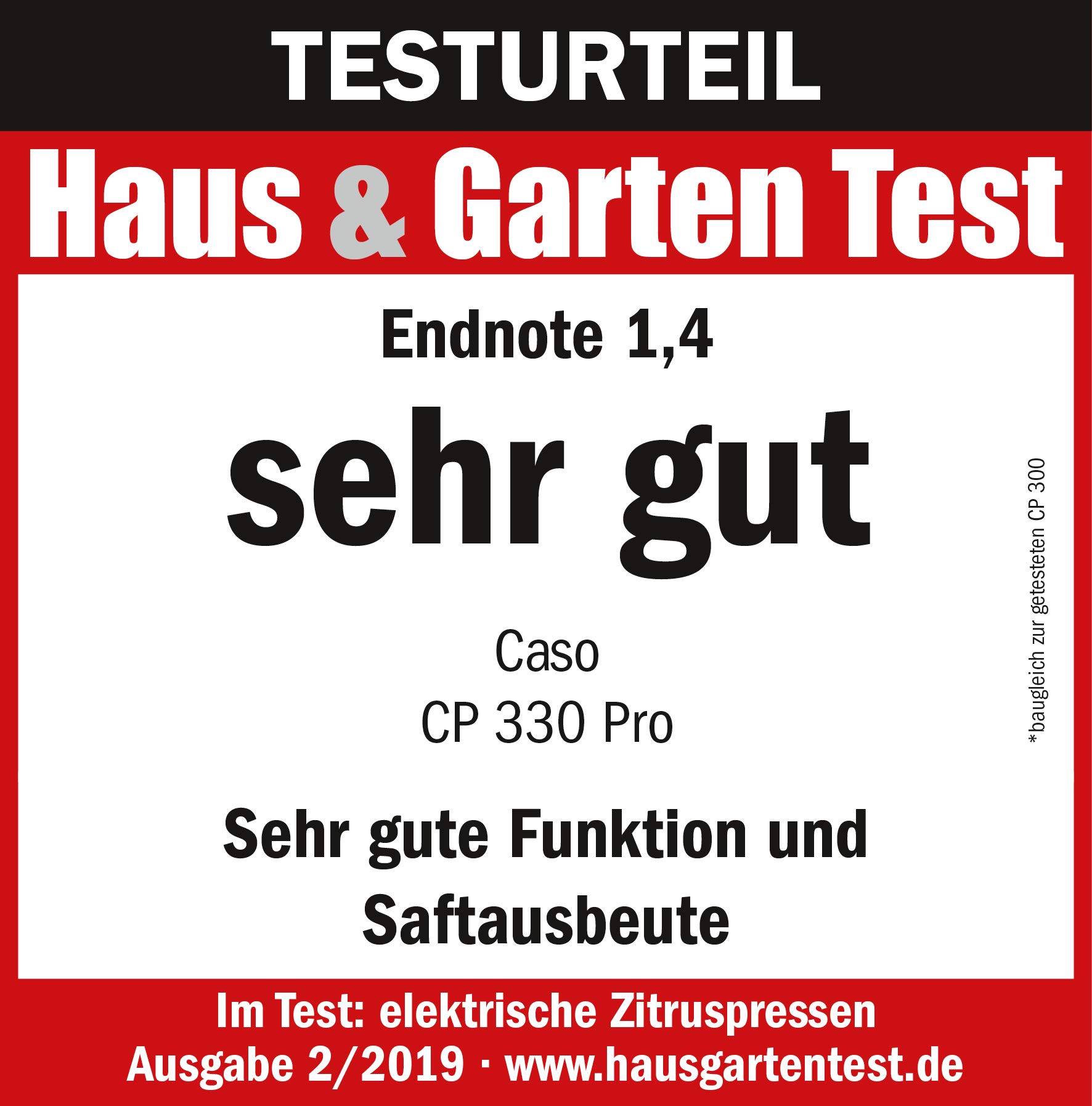 CASO CP 330 Pro Zitruspresse elektrisch 160 Watt Edelstahl