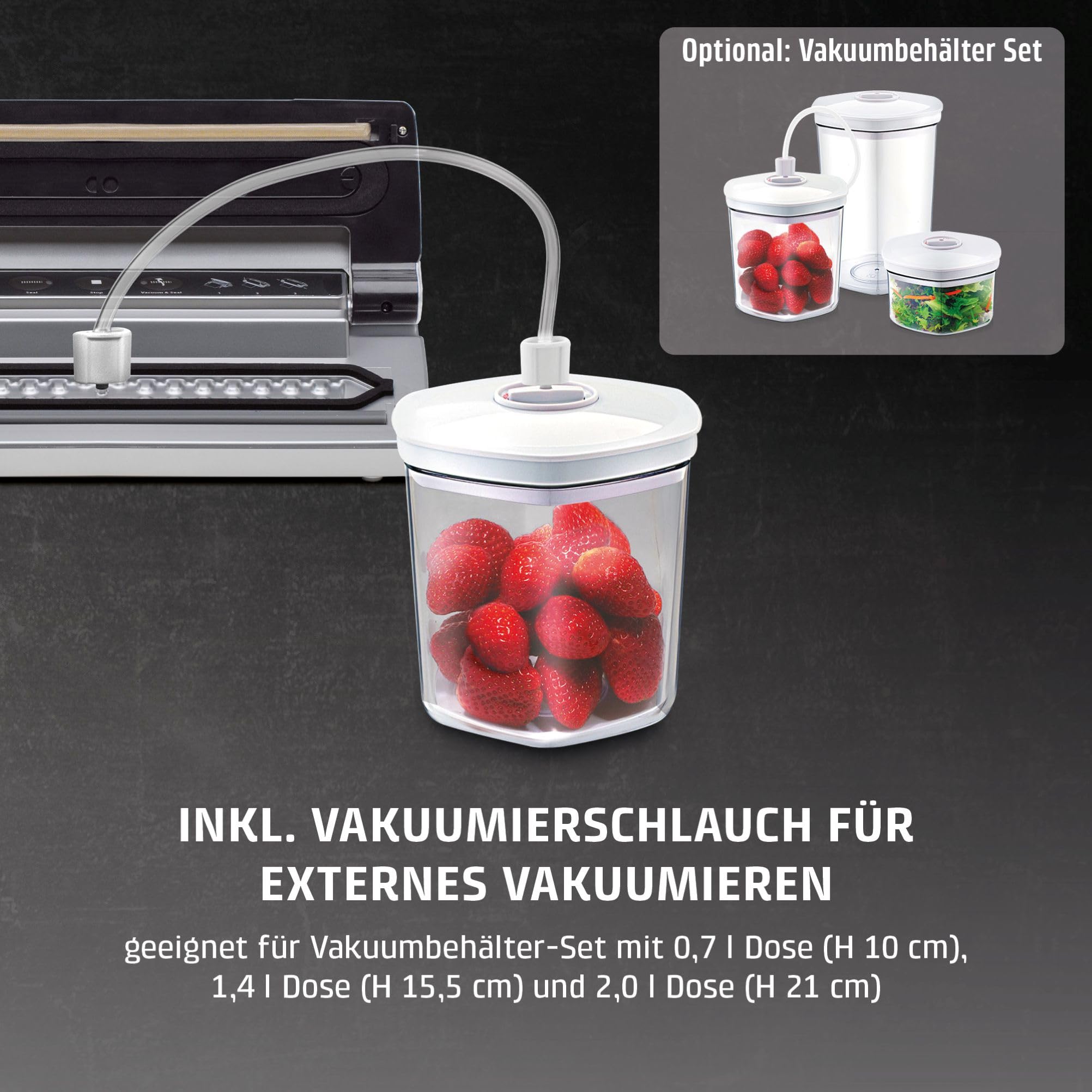 Caso VC 10 Testsieger Vakuumierer 30 cm Sous Vide Beutel