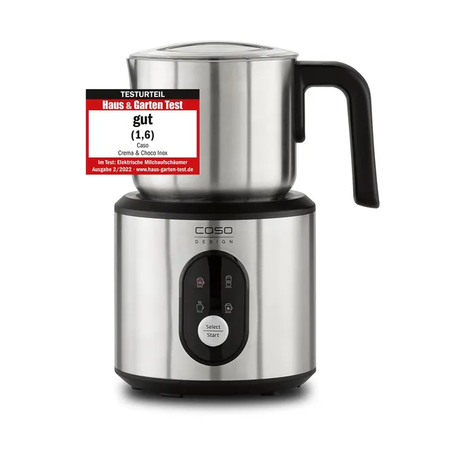 CASO Crema & Choco Inox Milchaufschäumer Edelstahl 350 ml