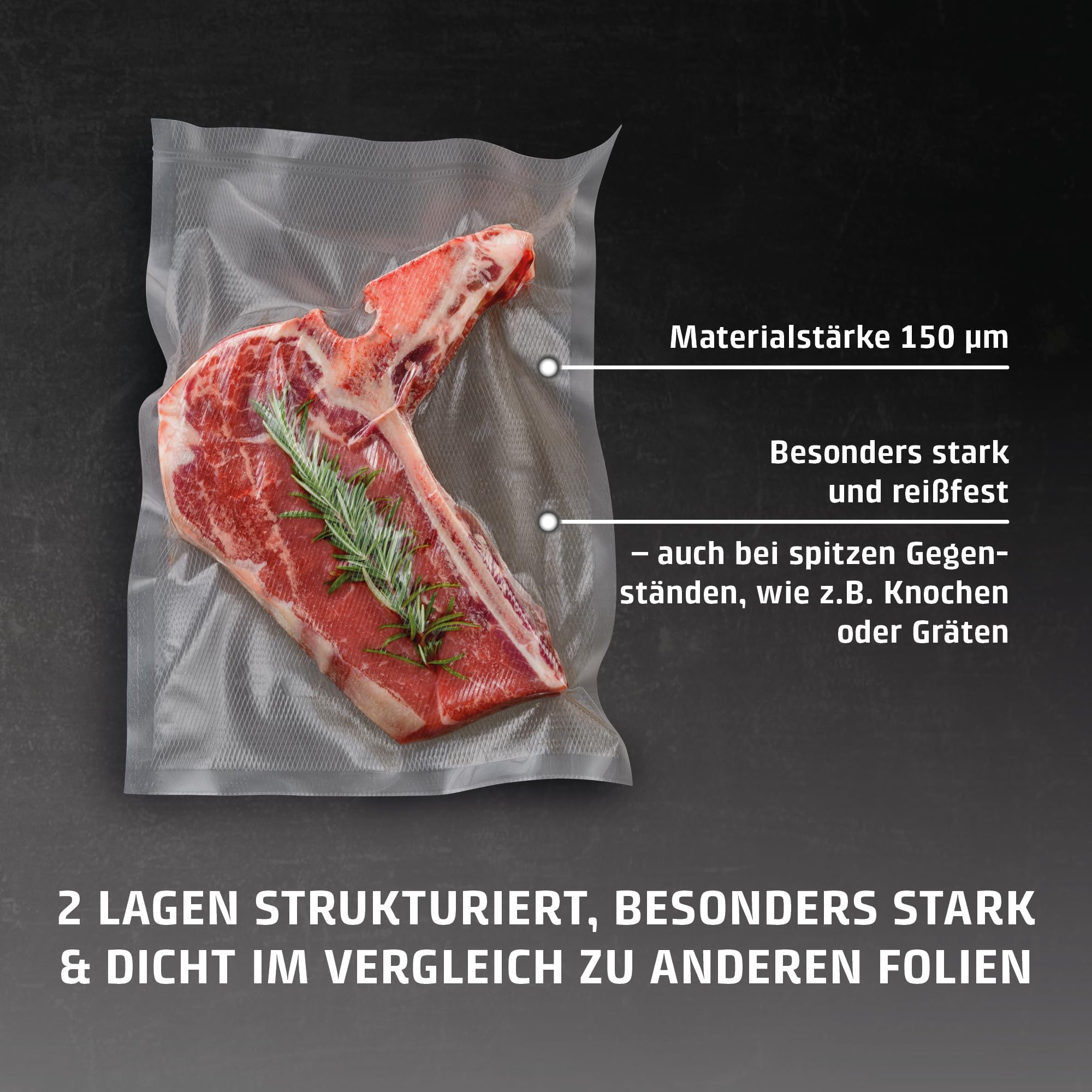 CASO 8 Sterne Folienbeutel 16x23 cm 50 Stück Vakuumbeutel BPA-frei
